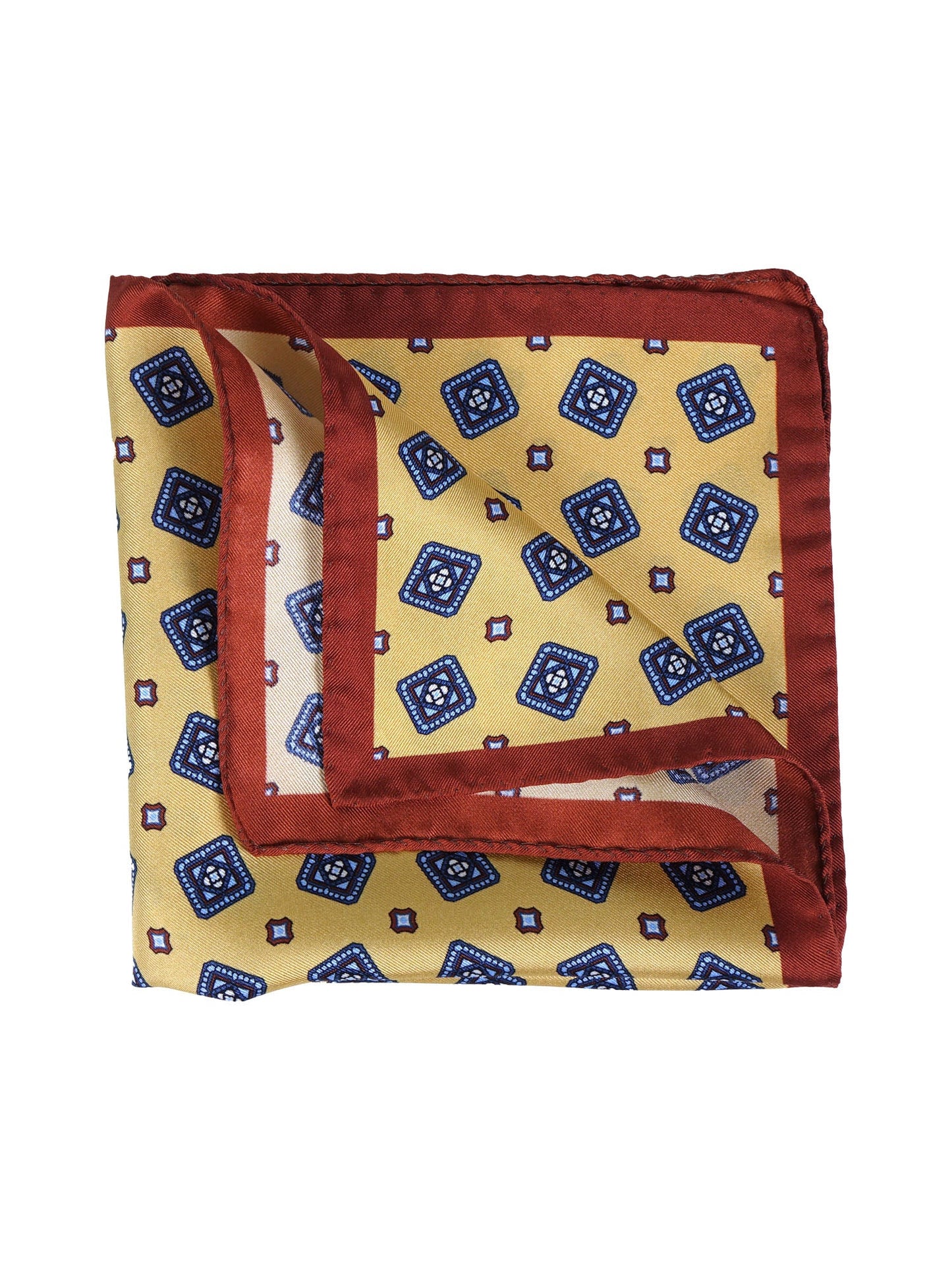 Yellow Printed Silk Pocket Square ELIA