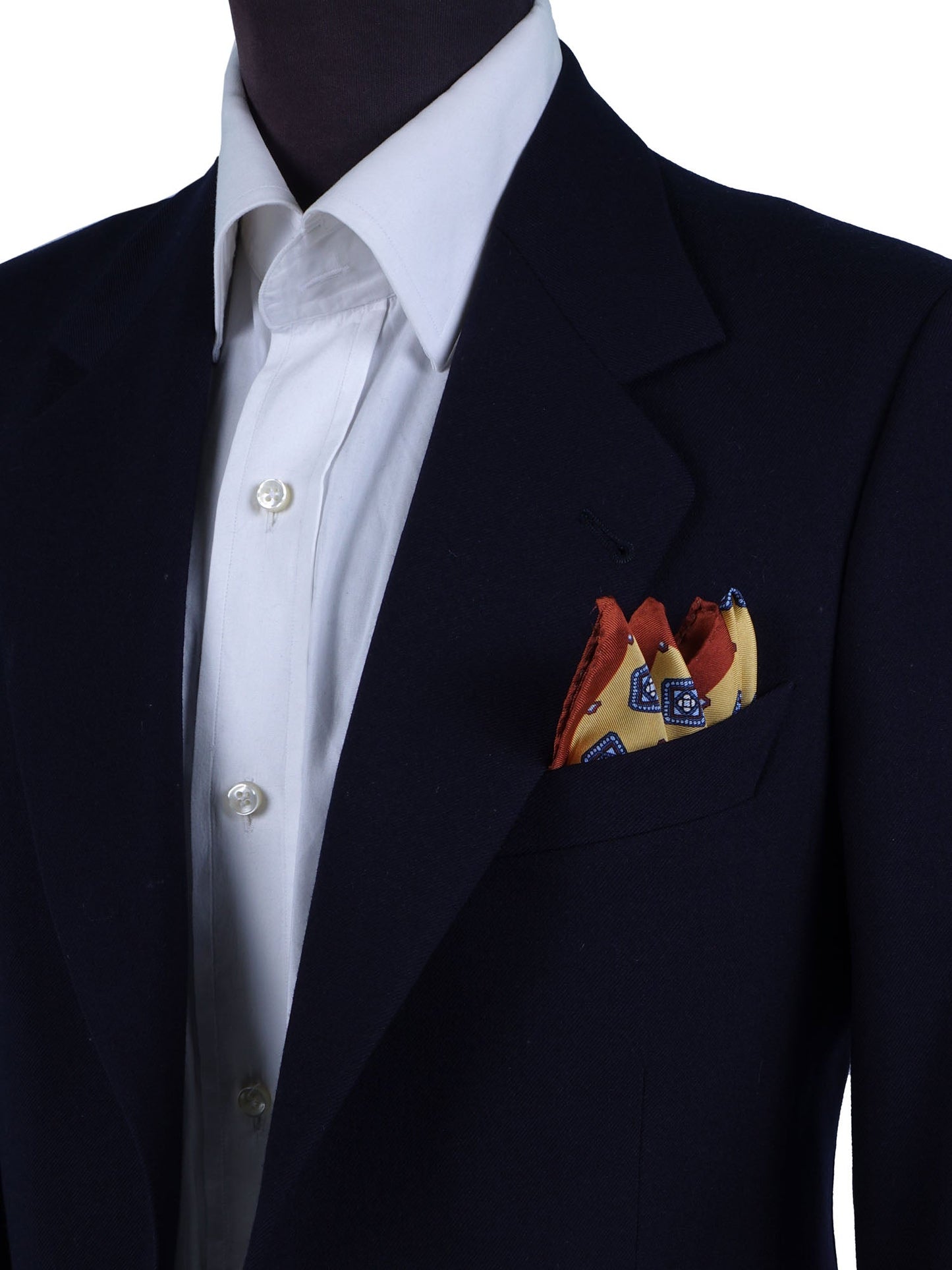 Yellow Printed Silk Pocket Square ELIA