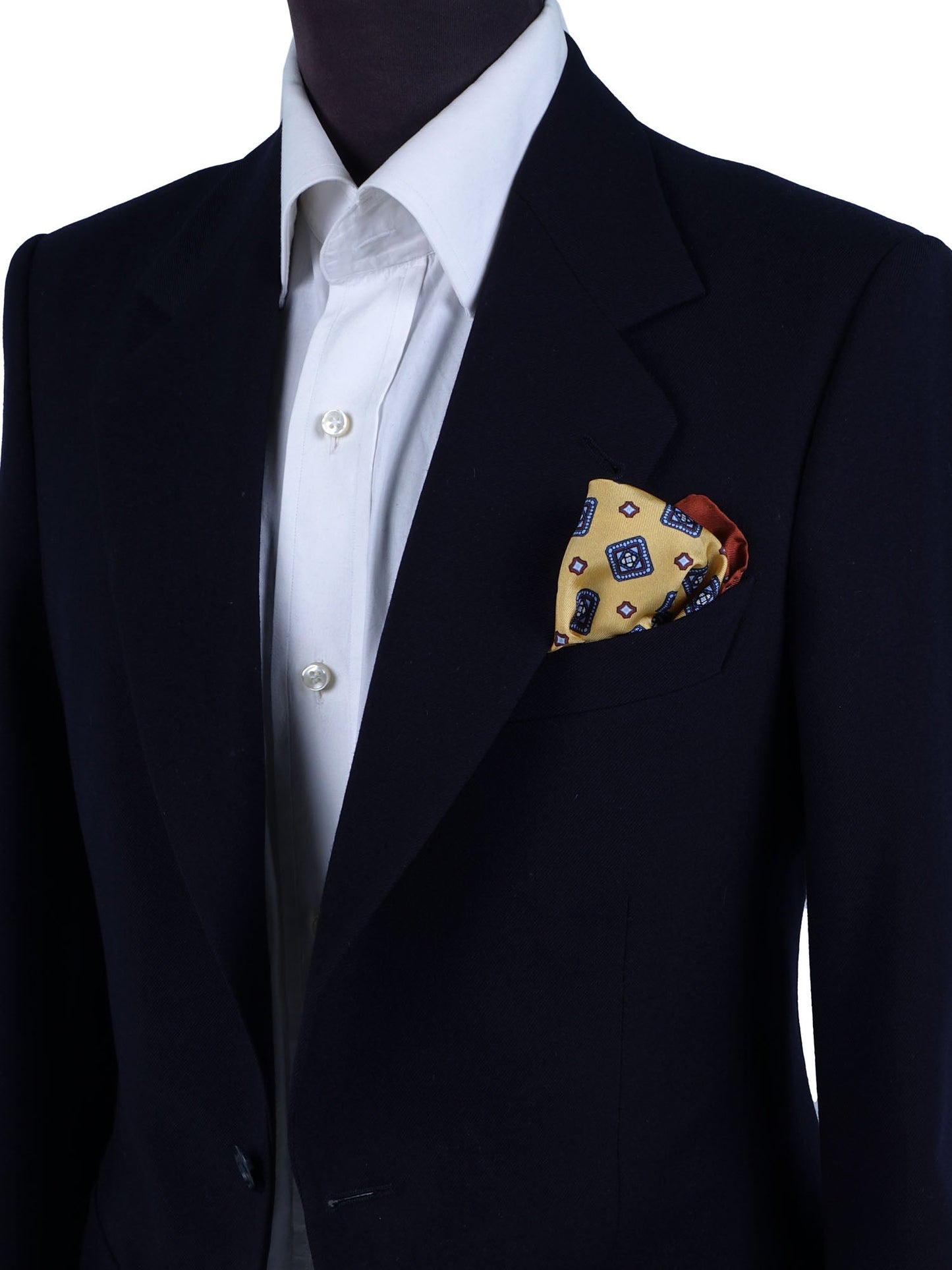 Yellow Printed Silk Pocket Square ELIA