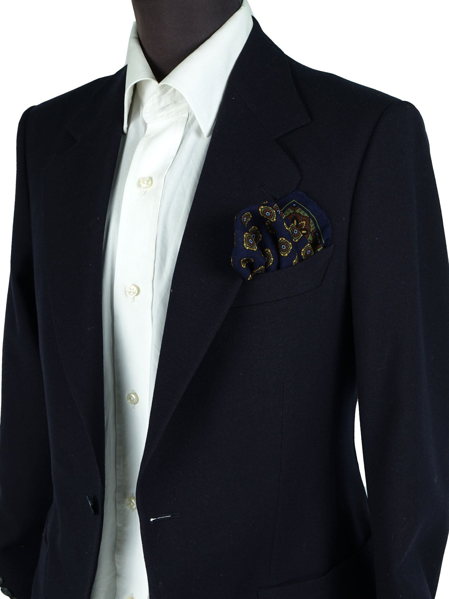 Blue Wool and Cashmere Pocket Square SAMBA