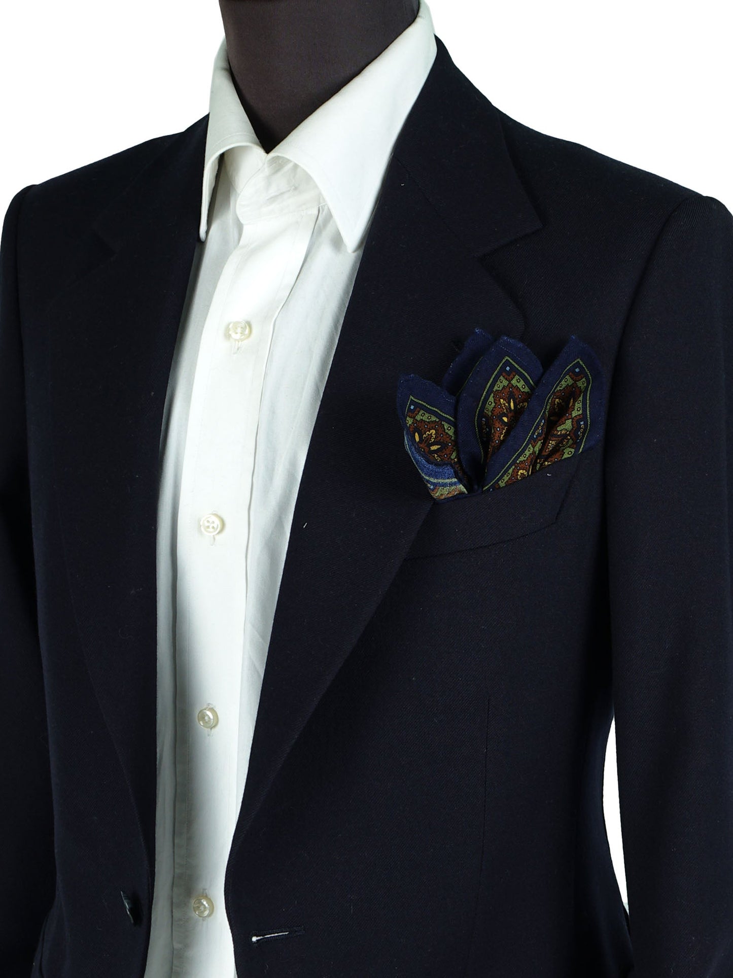 Blue Wool and Cashmere Pocket Square SAMBA
