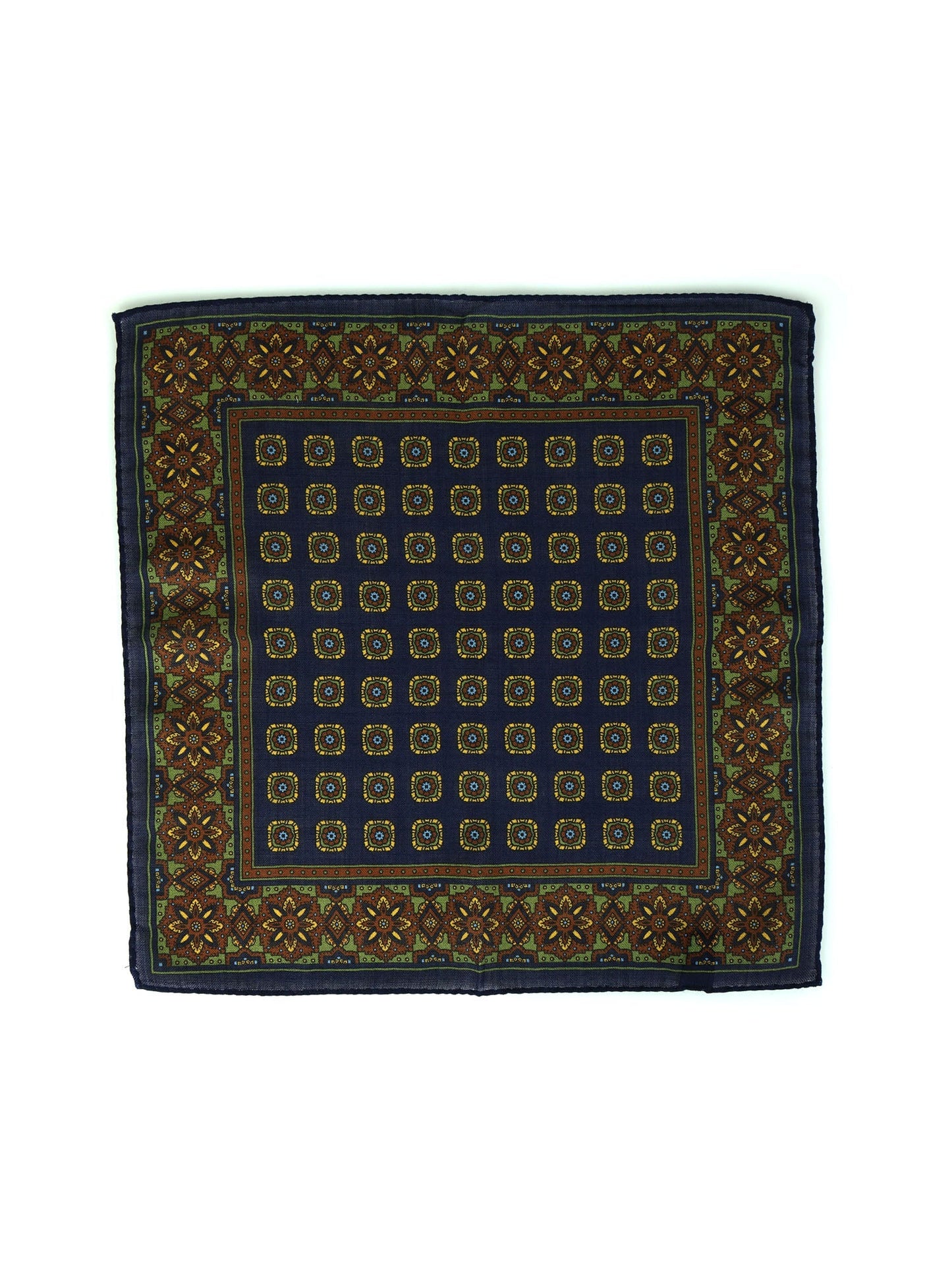 Blue Wool and Cashmere Pocket Square SAMBA