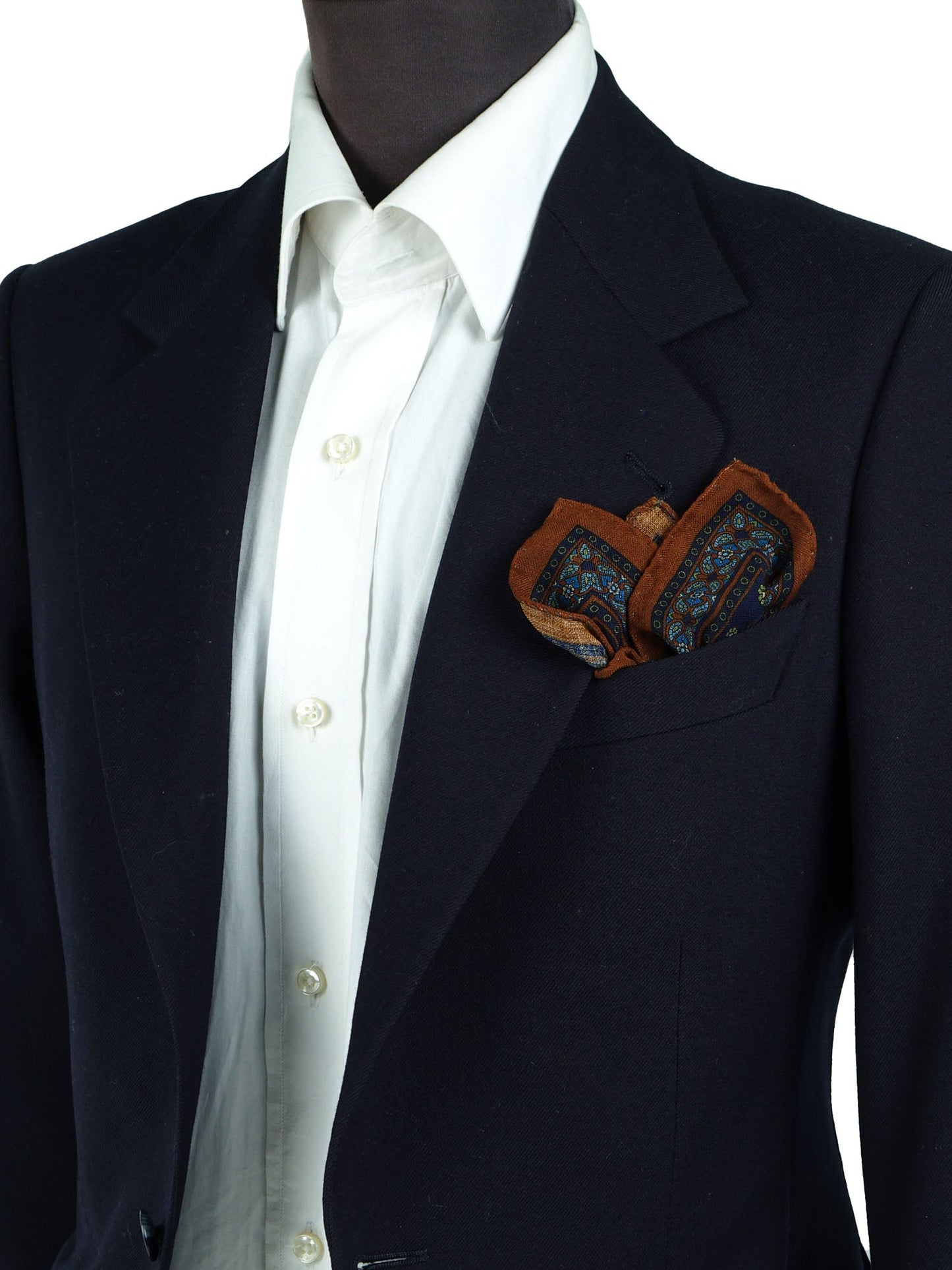 Blue Wool and Cashmere Pocket Square NICOLA