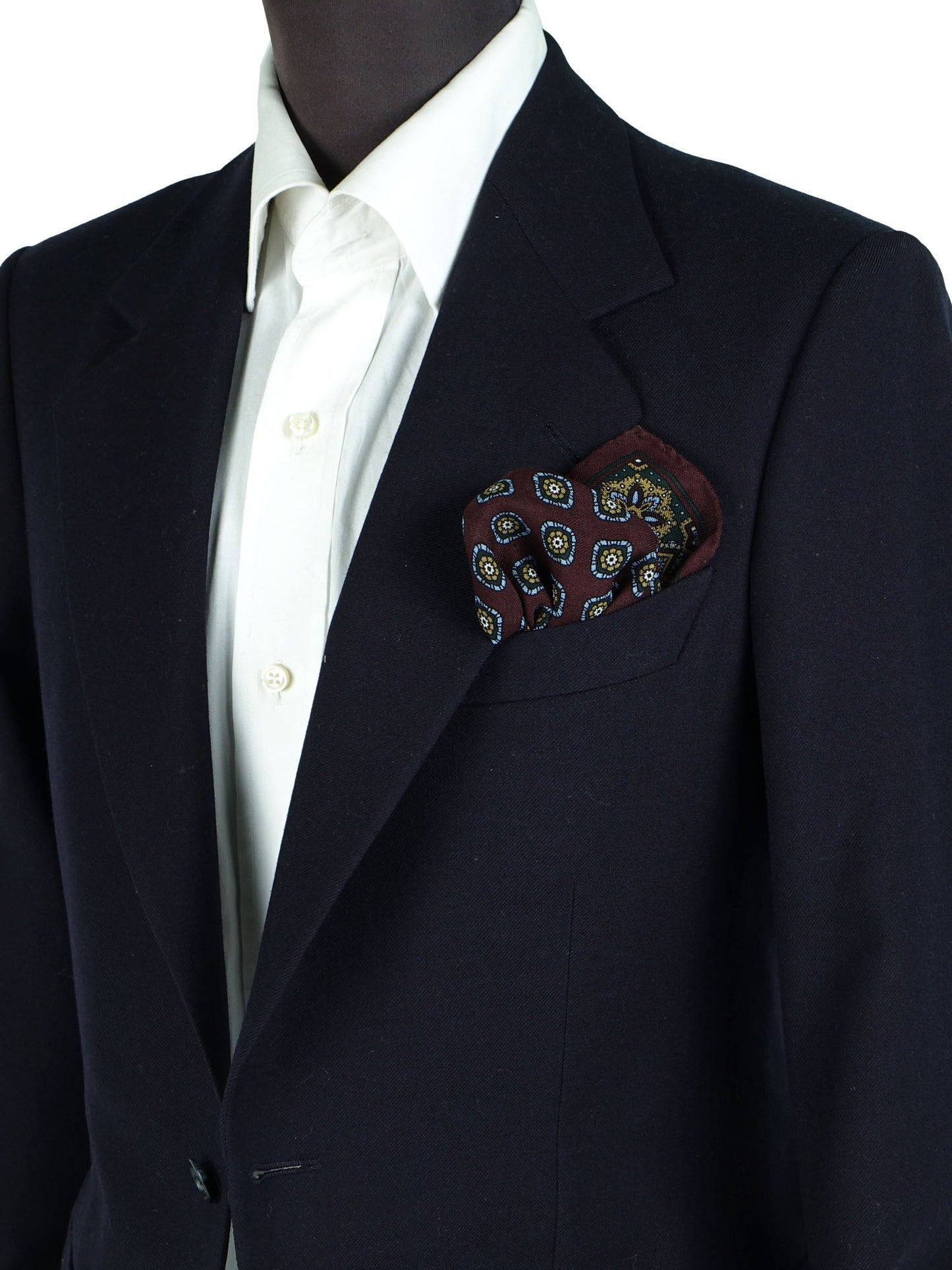 Bordeaux Wool and Cashmere Pocket Square SAMBA