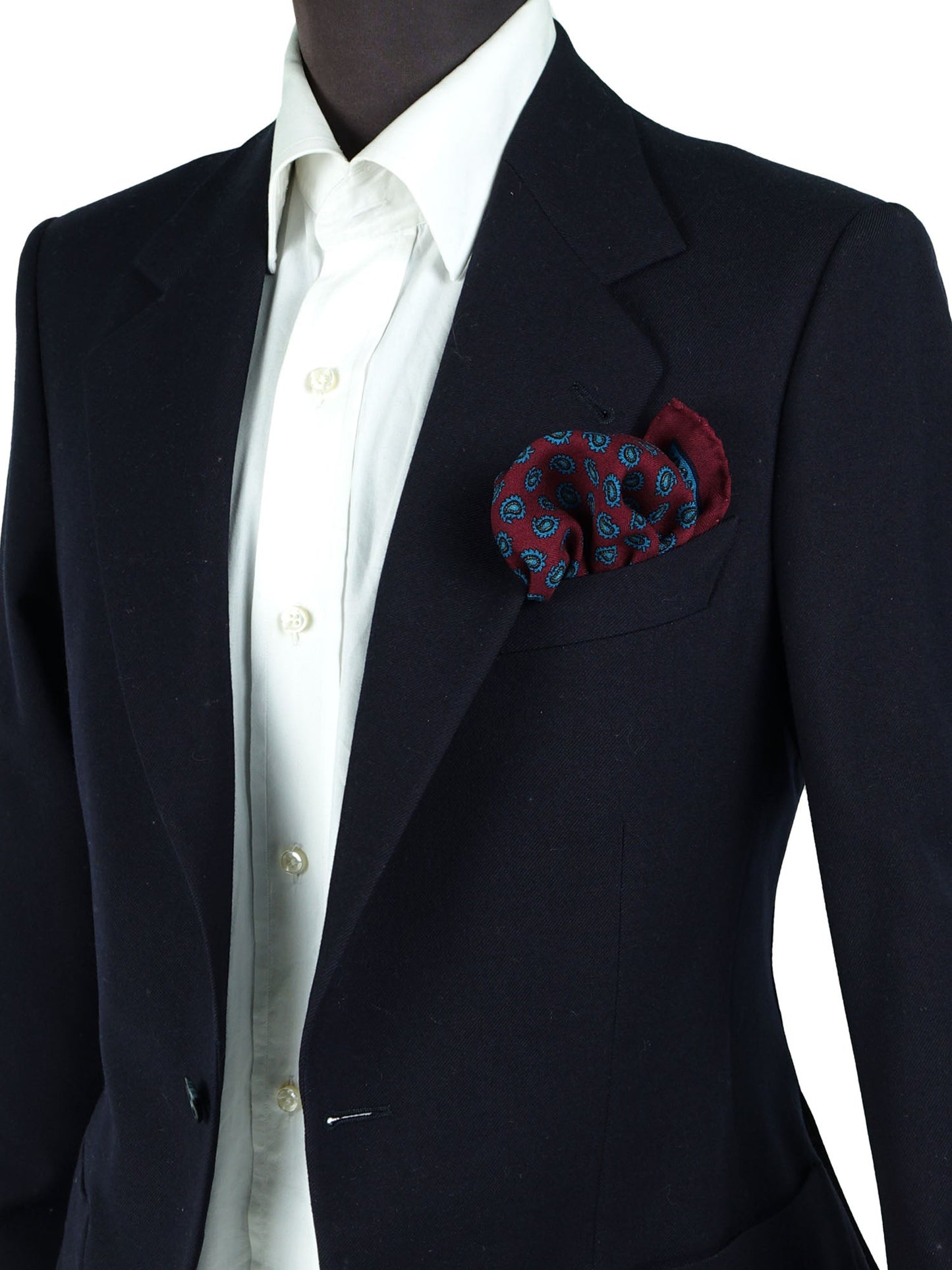 Bordeaux Wool and Cashmere Pocket Square PABLITO