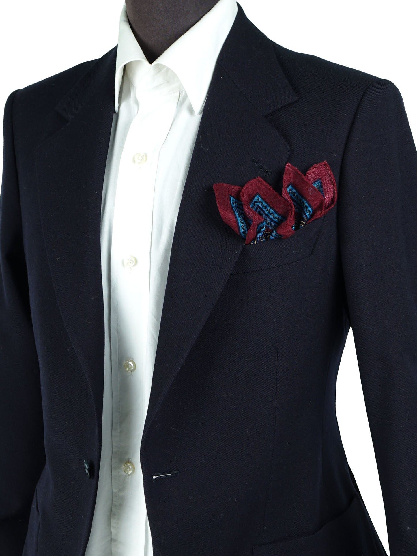 Bordeaux Wool and Cashmere Pocket Square PABLITO