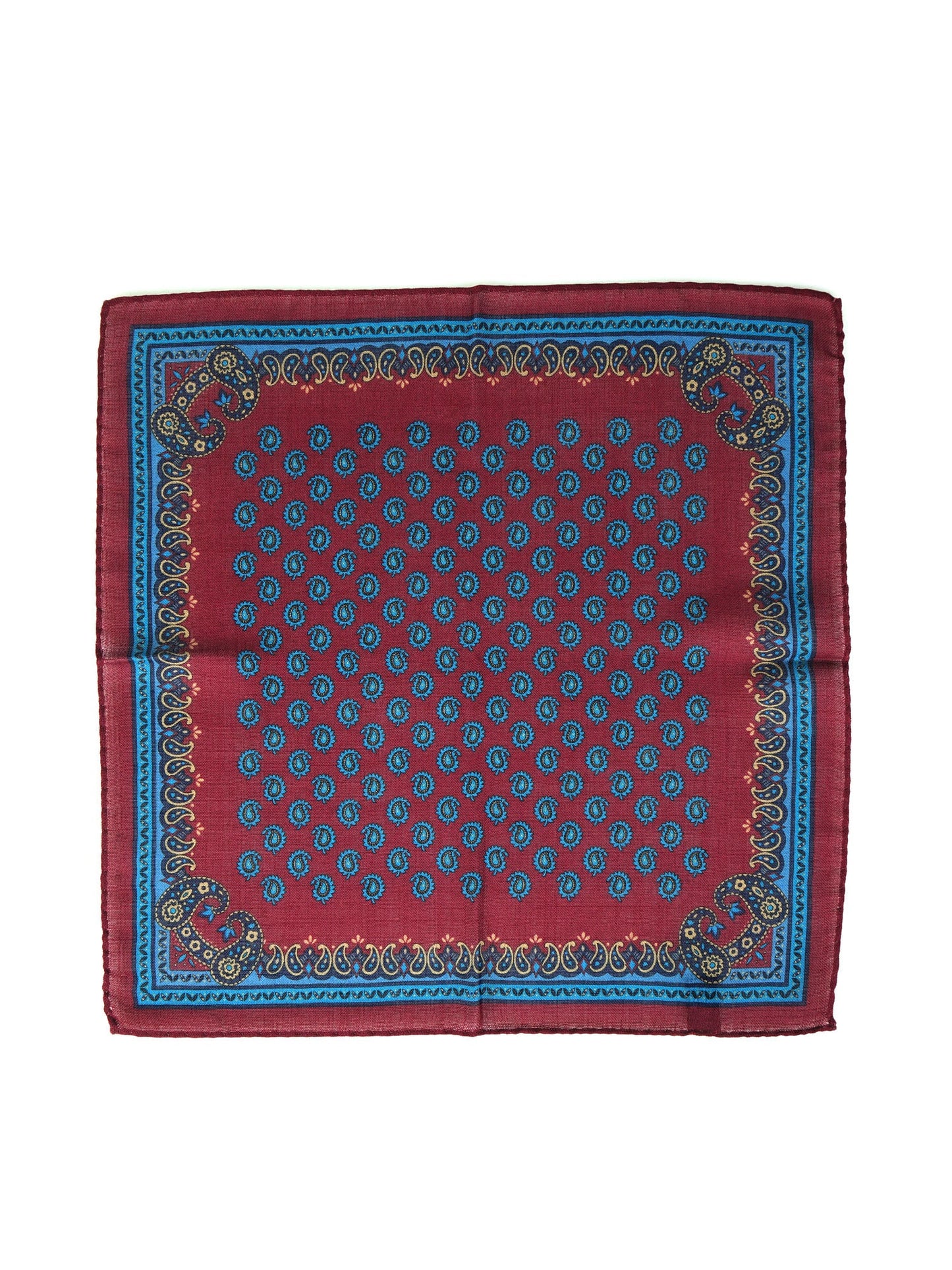 Bordeaux Wool and Cashmere Pocket Square PABLITO