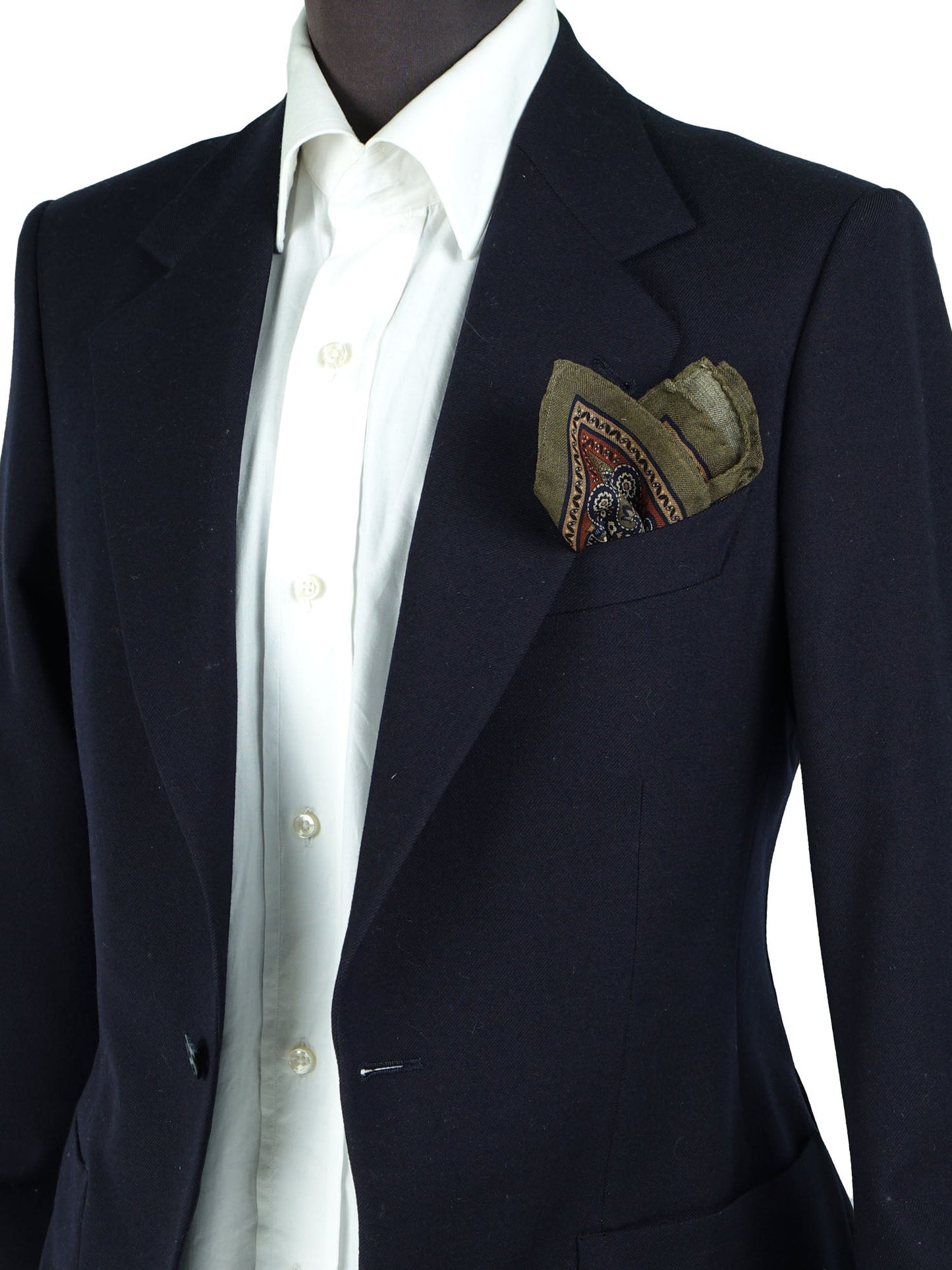 PABLITO Green Wool and Cashmere Pocket Square