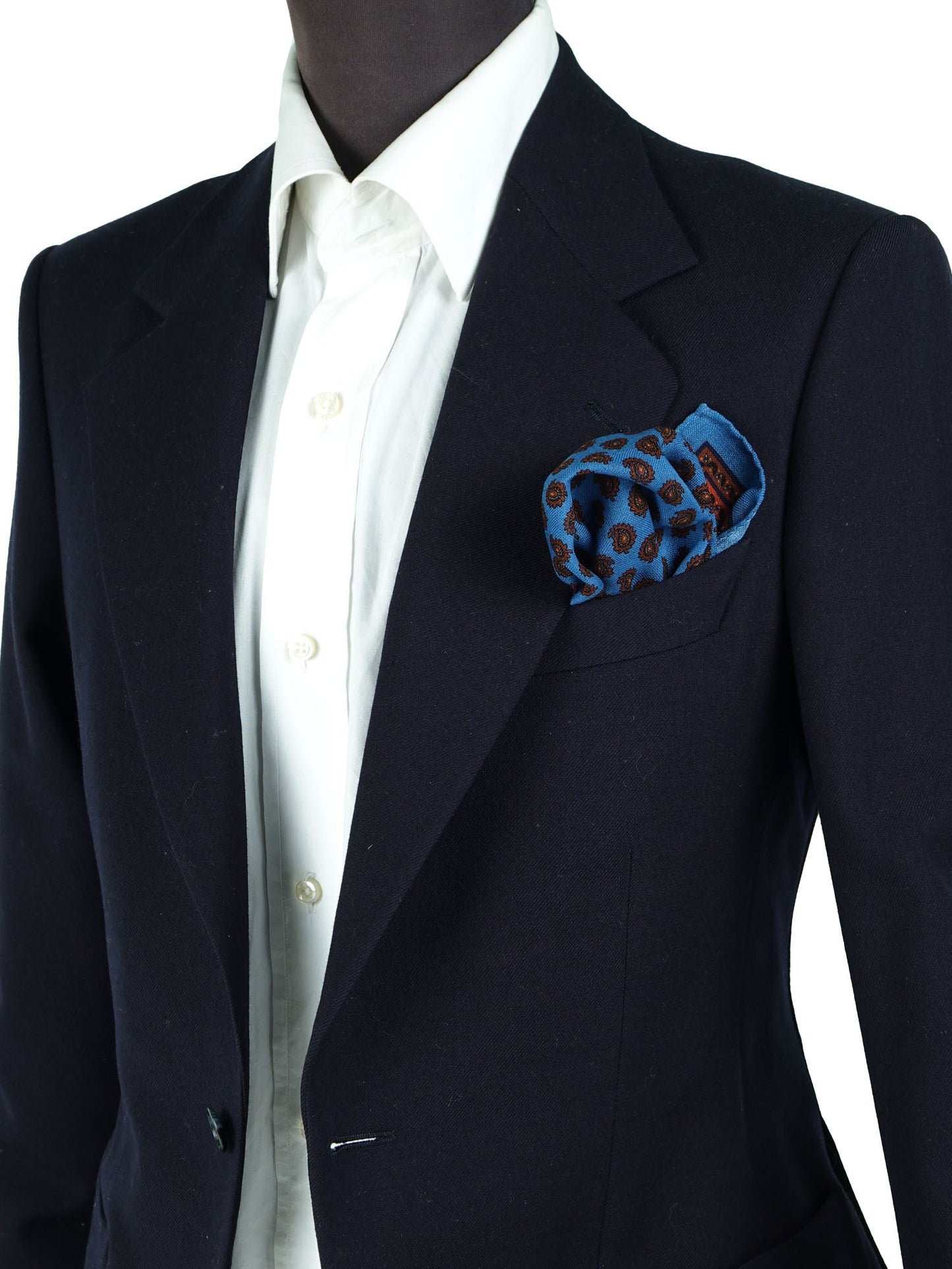 Turquoise Pocket Square in Wool and Cashmere PABLITO