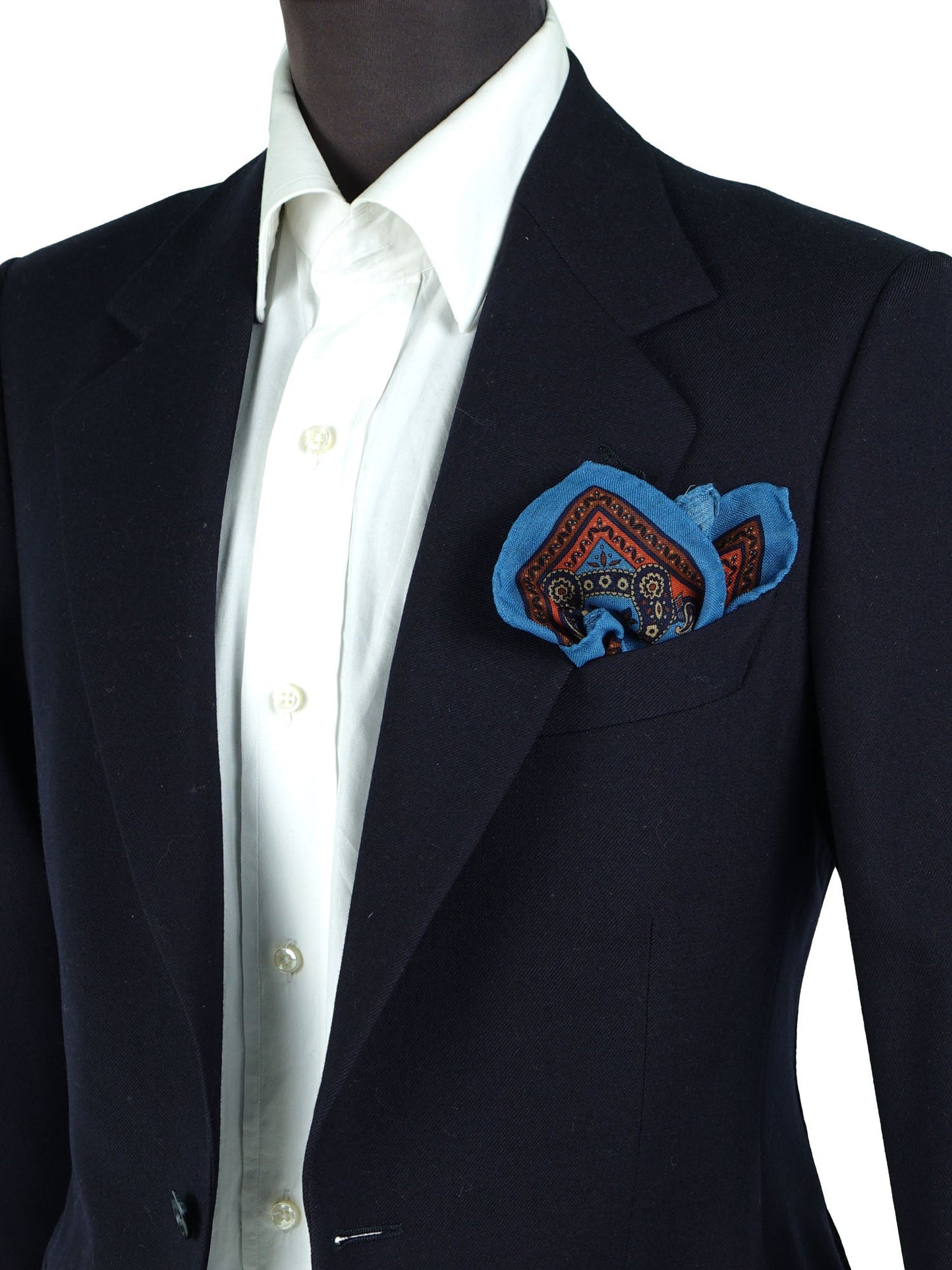 Turquoise Pocket Square in Wool and Cashmere PABLITO