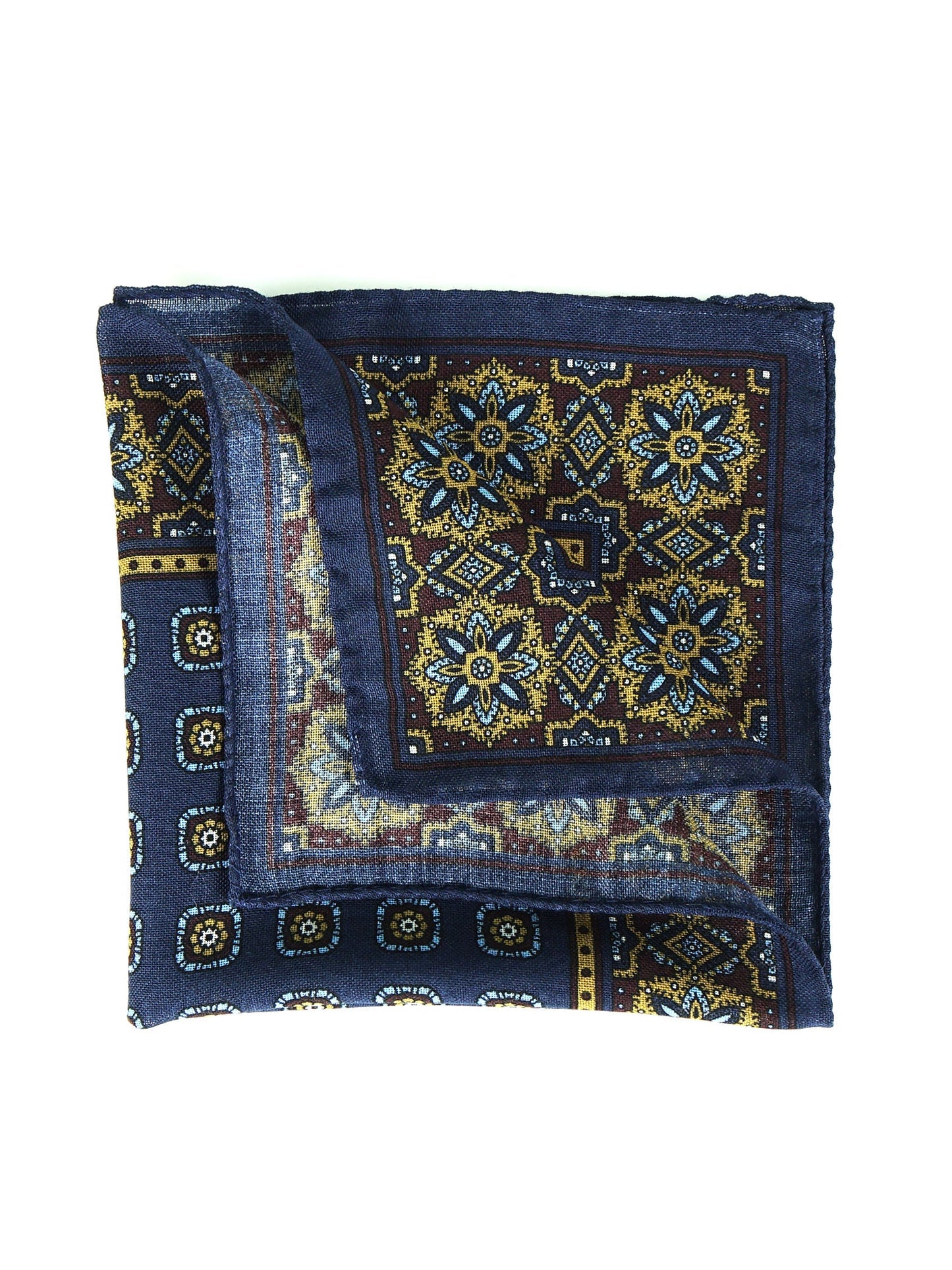 Purple Pocket Square in Wool and Cashmere SAMBA