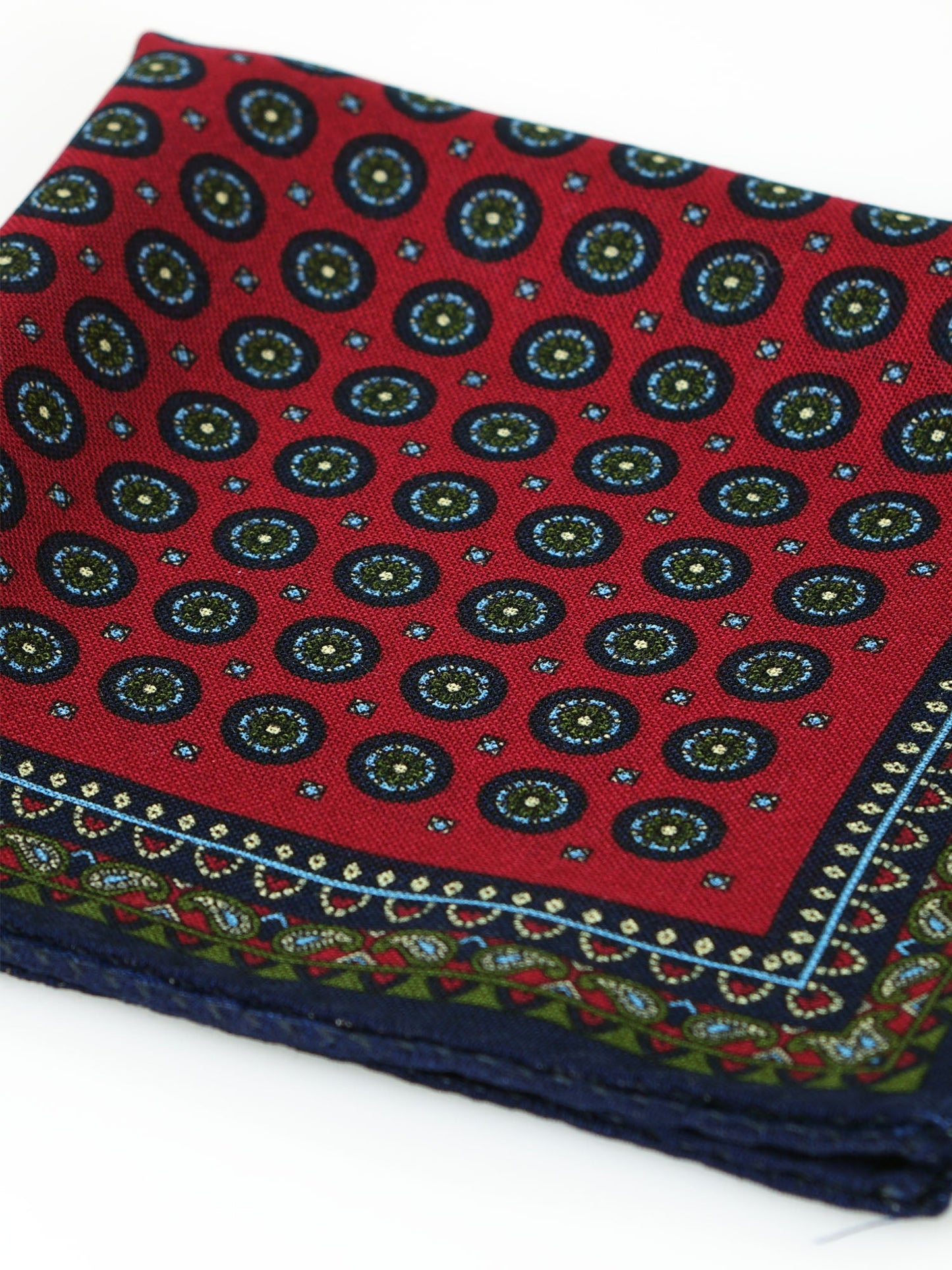 Red Wool and Cashmere Pocket Square BRITANY