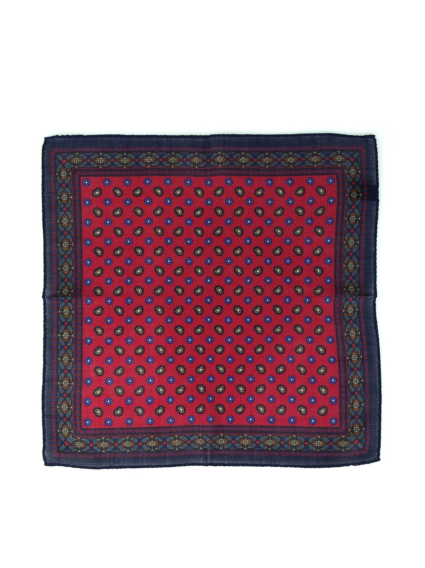 Red Wool and Cashmere Pocket Square NICOLA