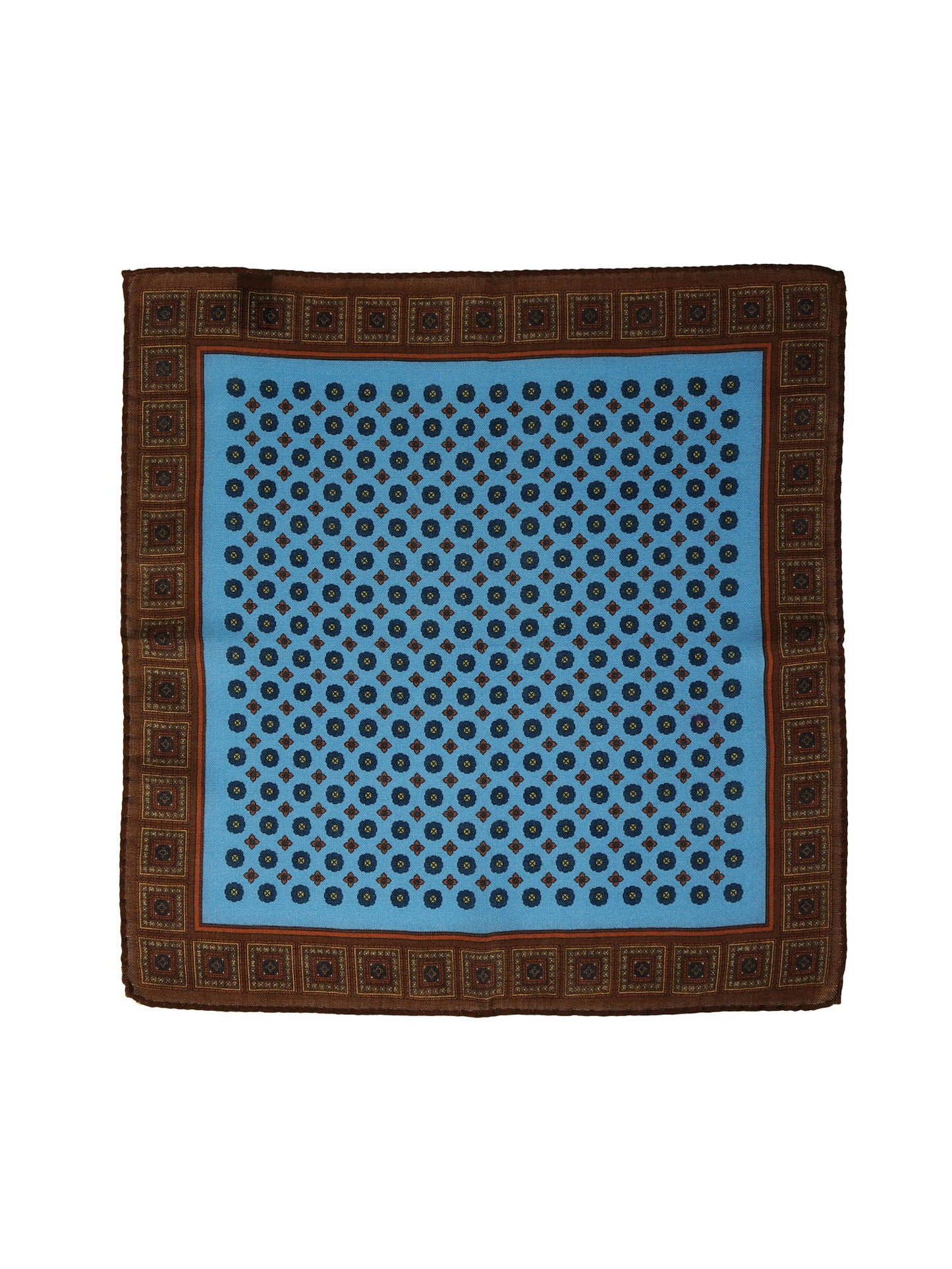Light blue pocket square in wool and cashmere ANGELA