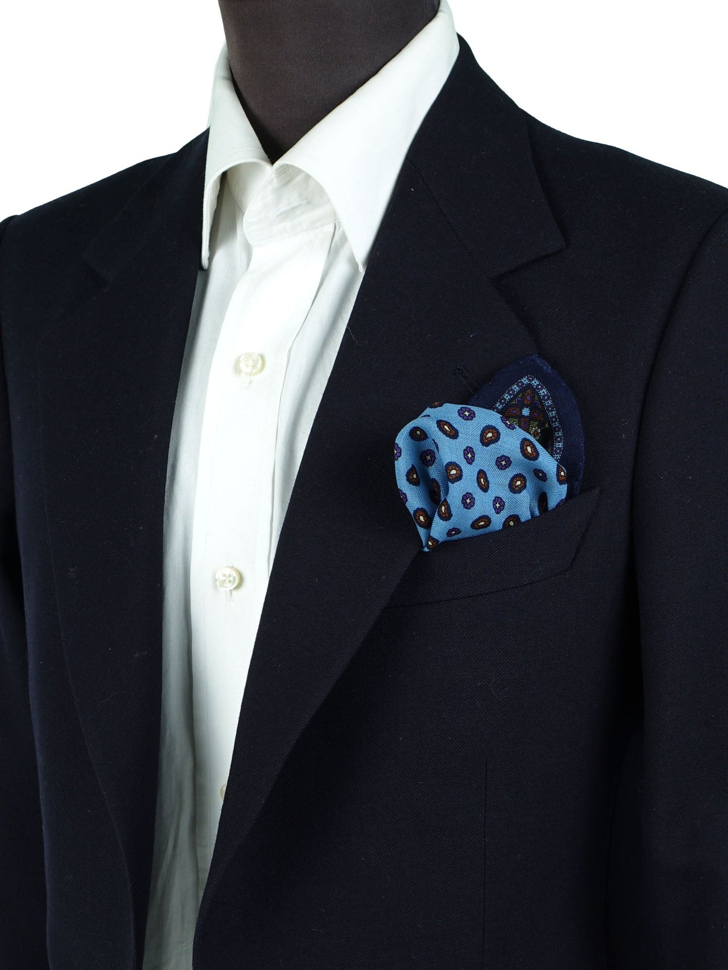 Light Blue Pocket Square in Wool and Cashmere NICOLA