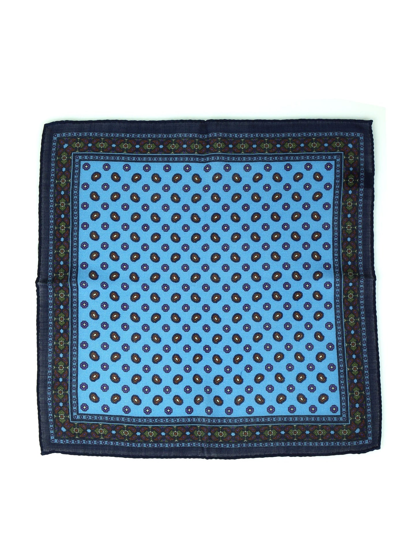 Light Blue Pocket Square in Wool and Cashmere NICOLA