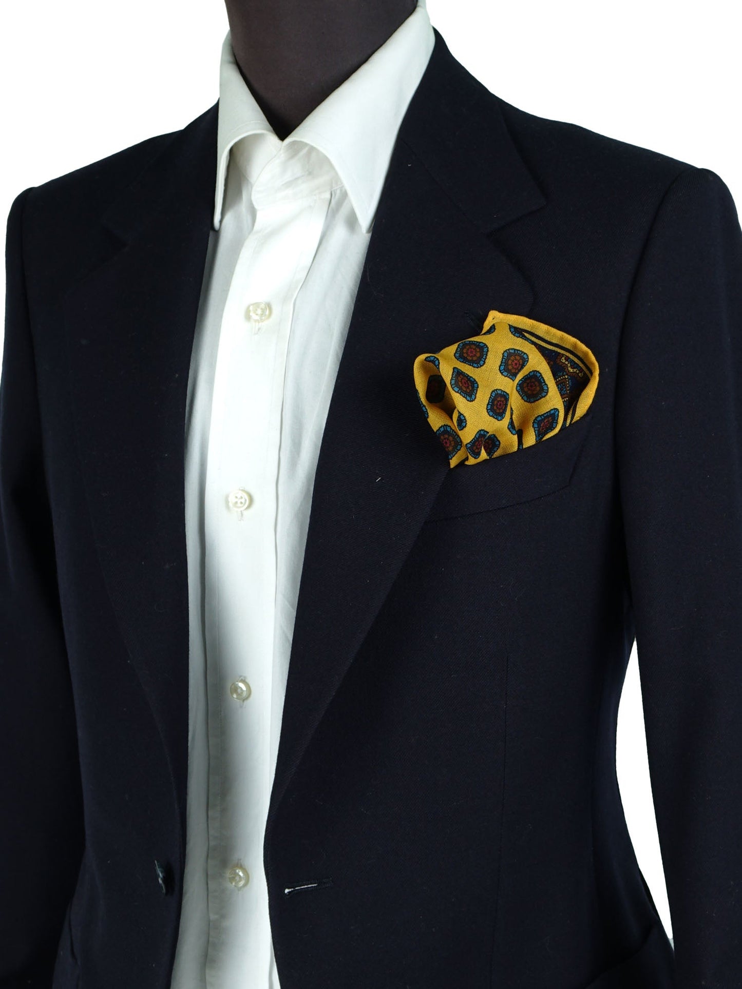 Yellow Wool and Cashmere Pocket Square SAMBA