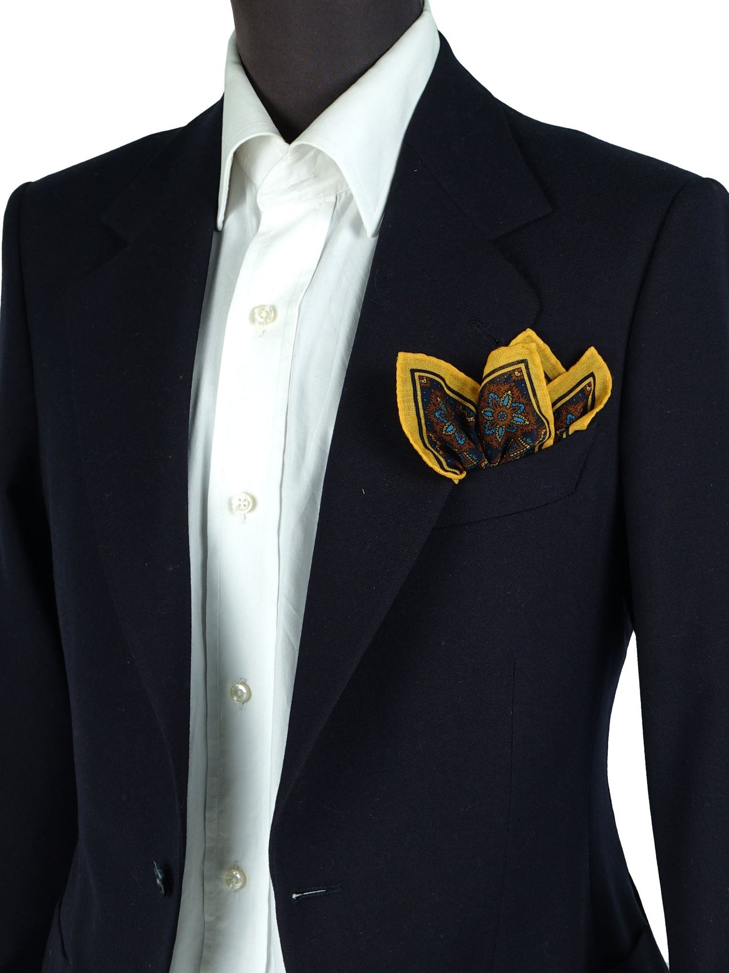 Yellow Wool and Cashmere Pocket Square SAMBA