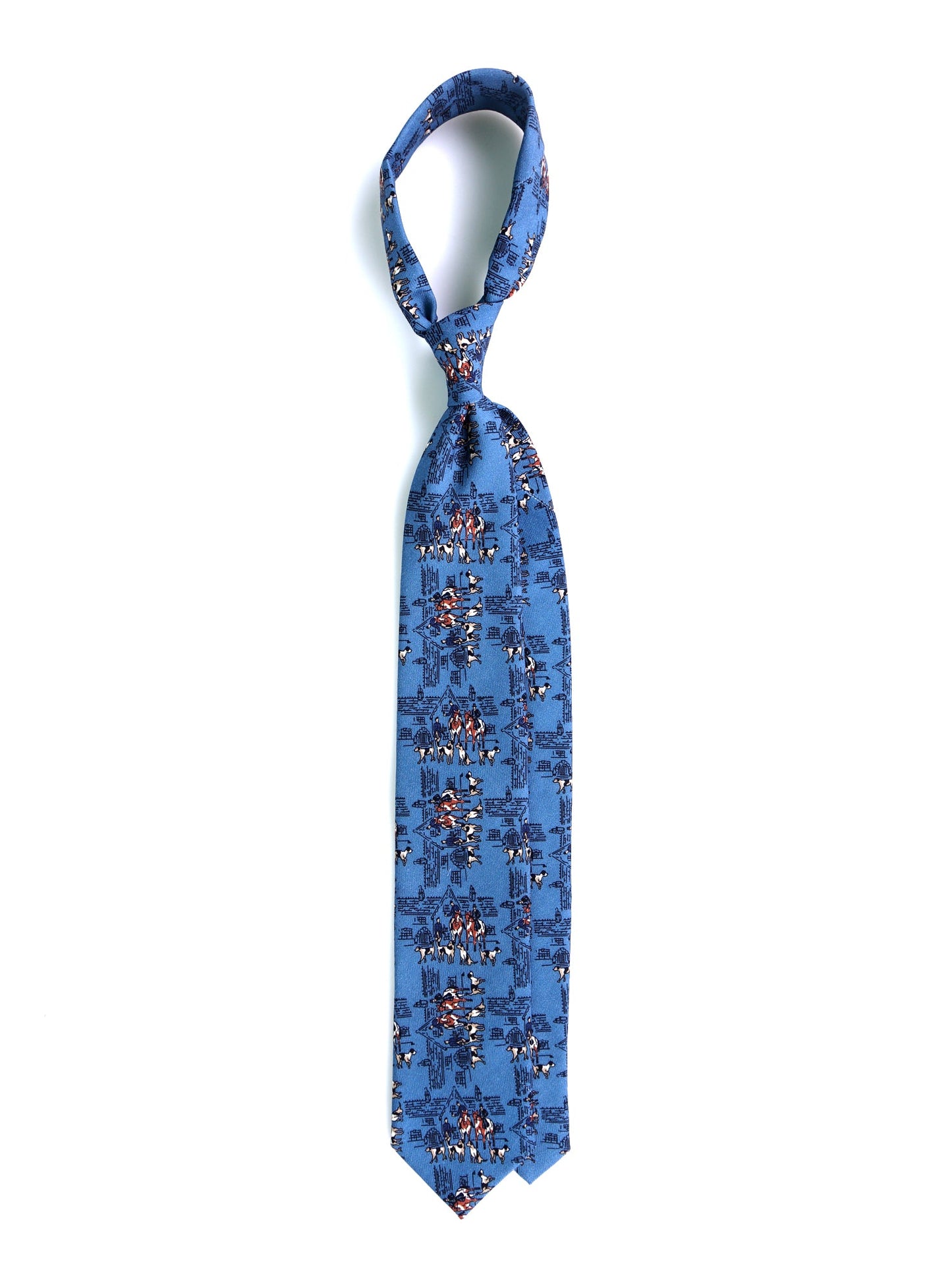 REGALE 3-fold tie in avion blue challis wool
