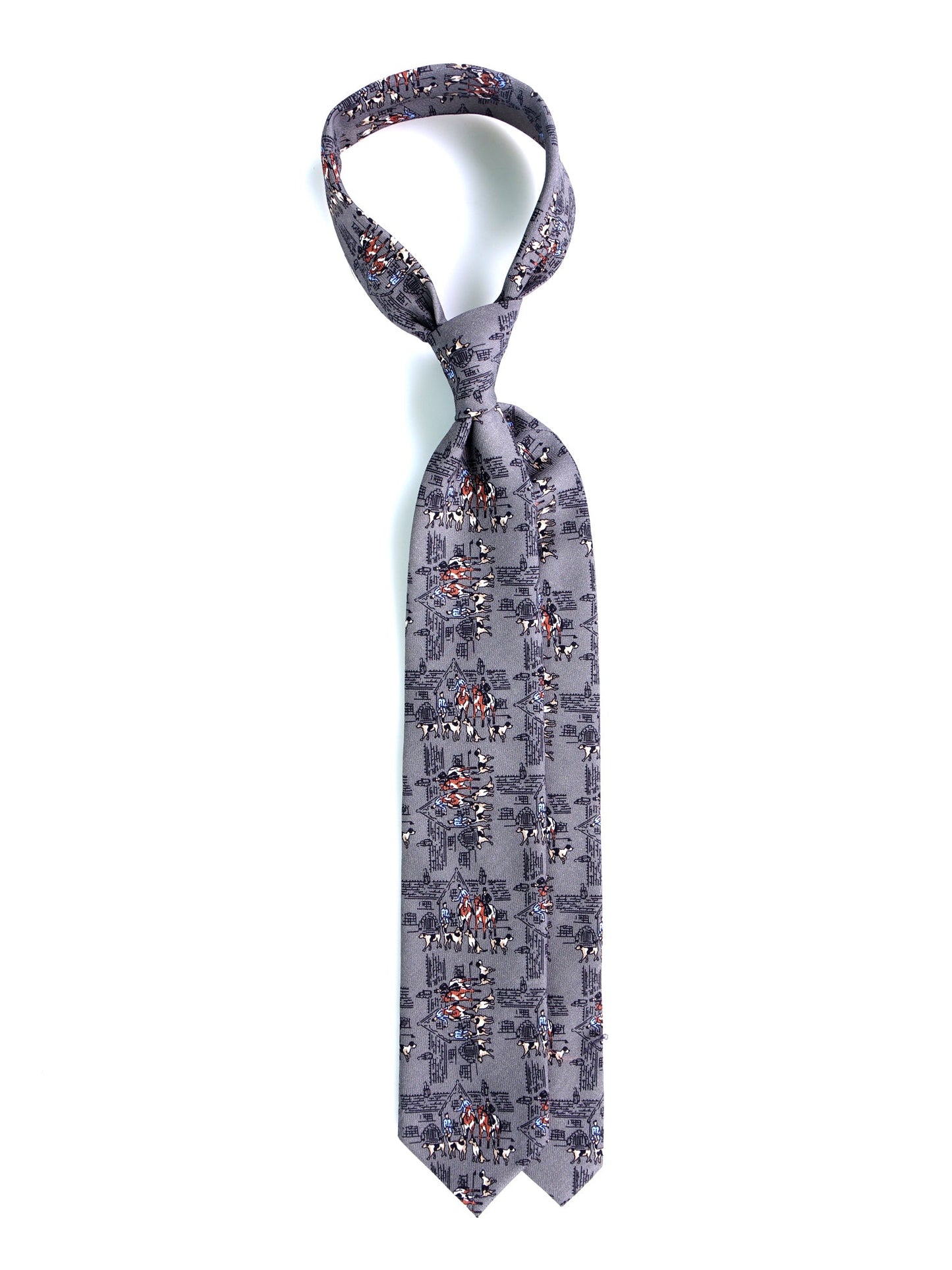 REGALE 3-fold tie in grey wool challis