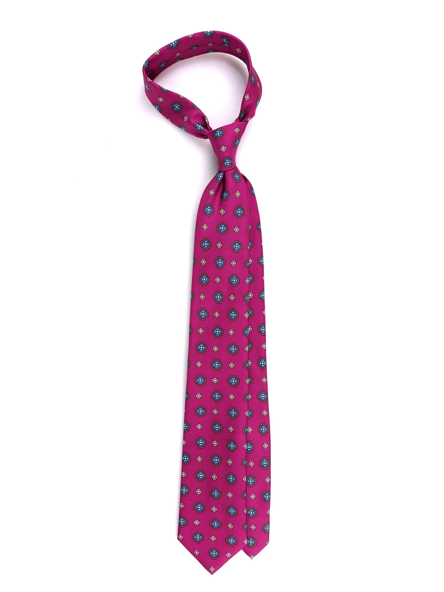 RIFF lilac printed silk 3-fold tie