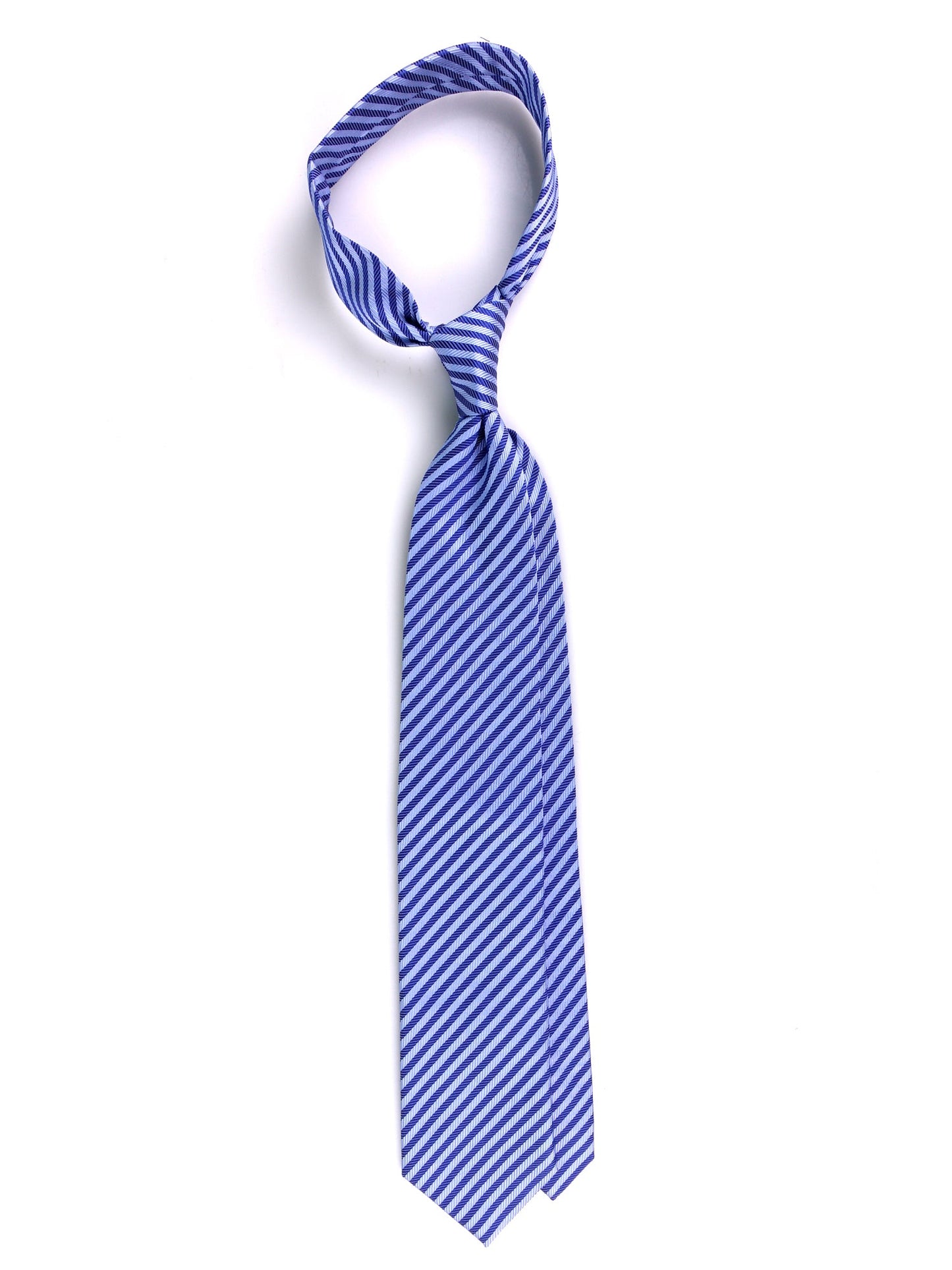 RIGOLA 3-fold tie in blue woven silk