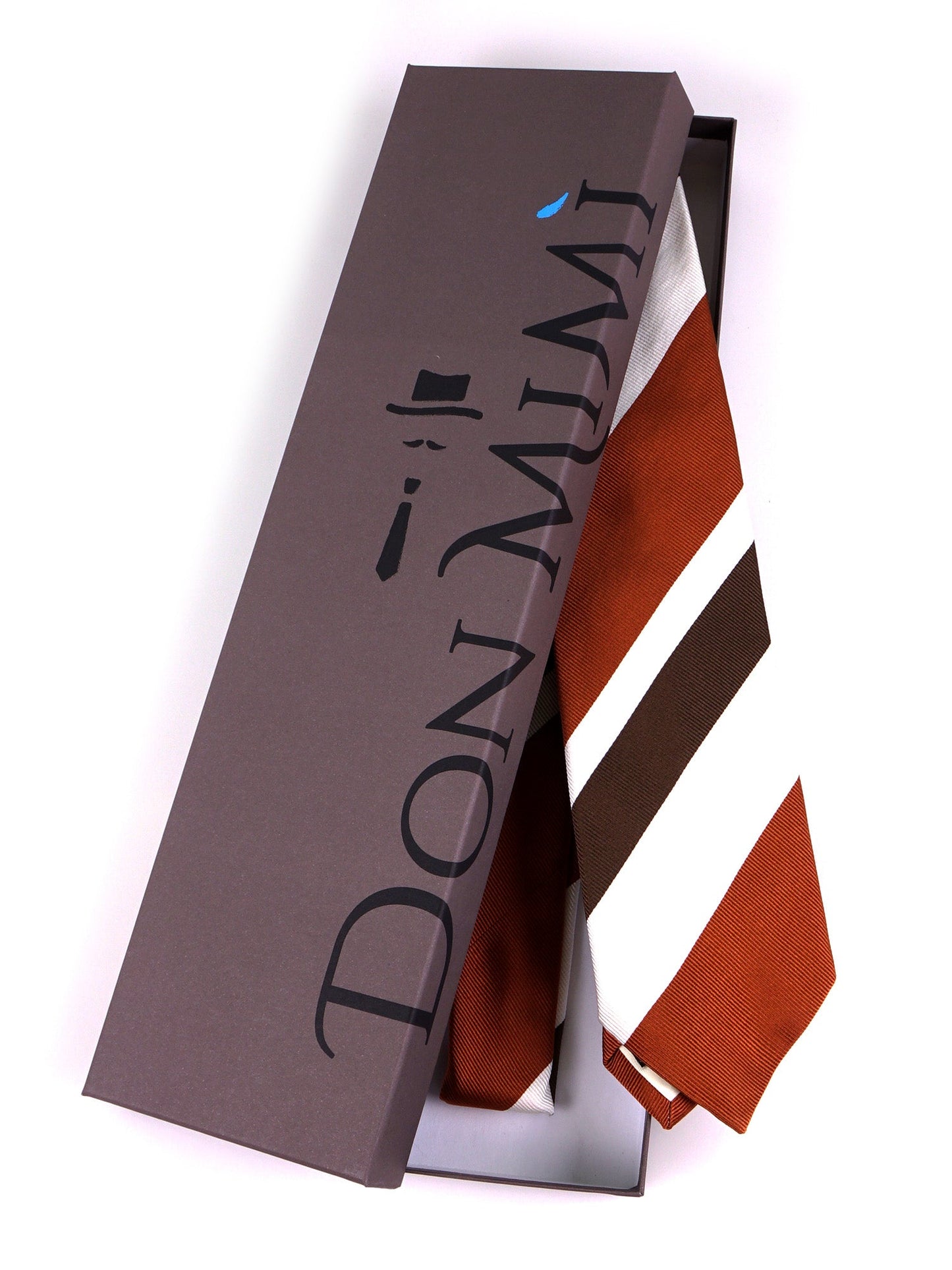 RUE 3-fold Tie in Brown Jacquard Silk