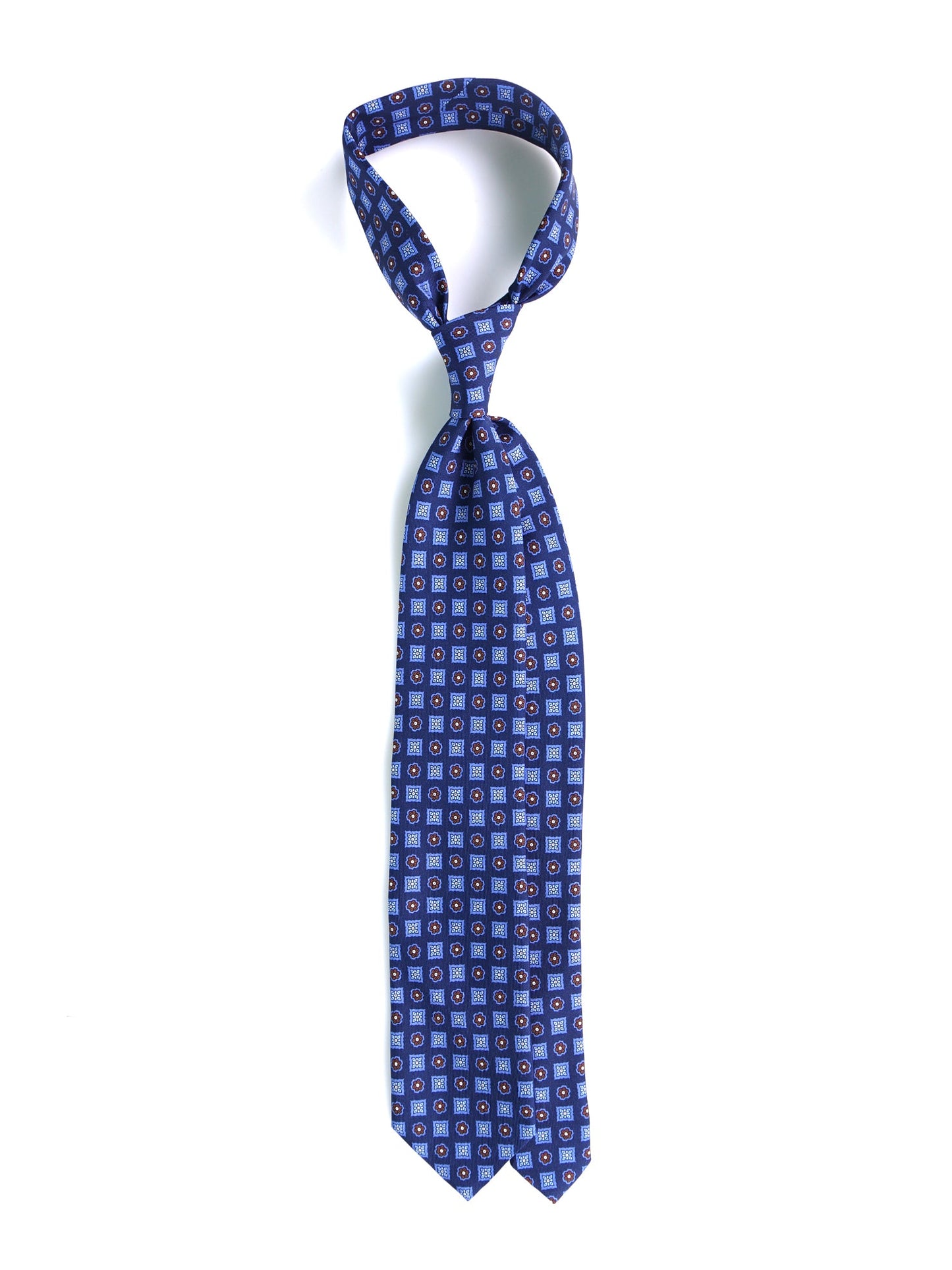 SALFRIEL 3-fold tie in navy blue madder silk