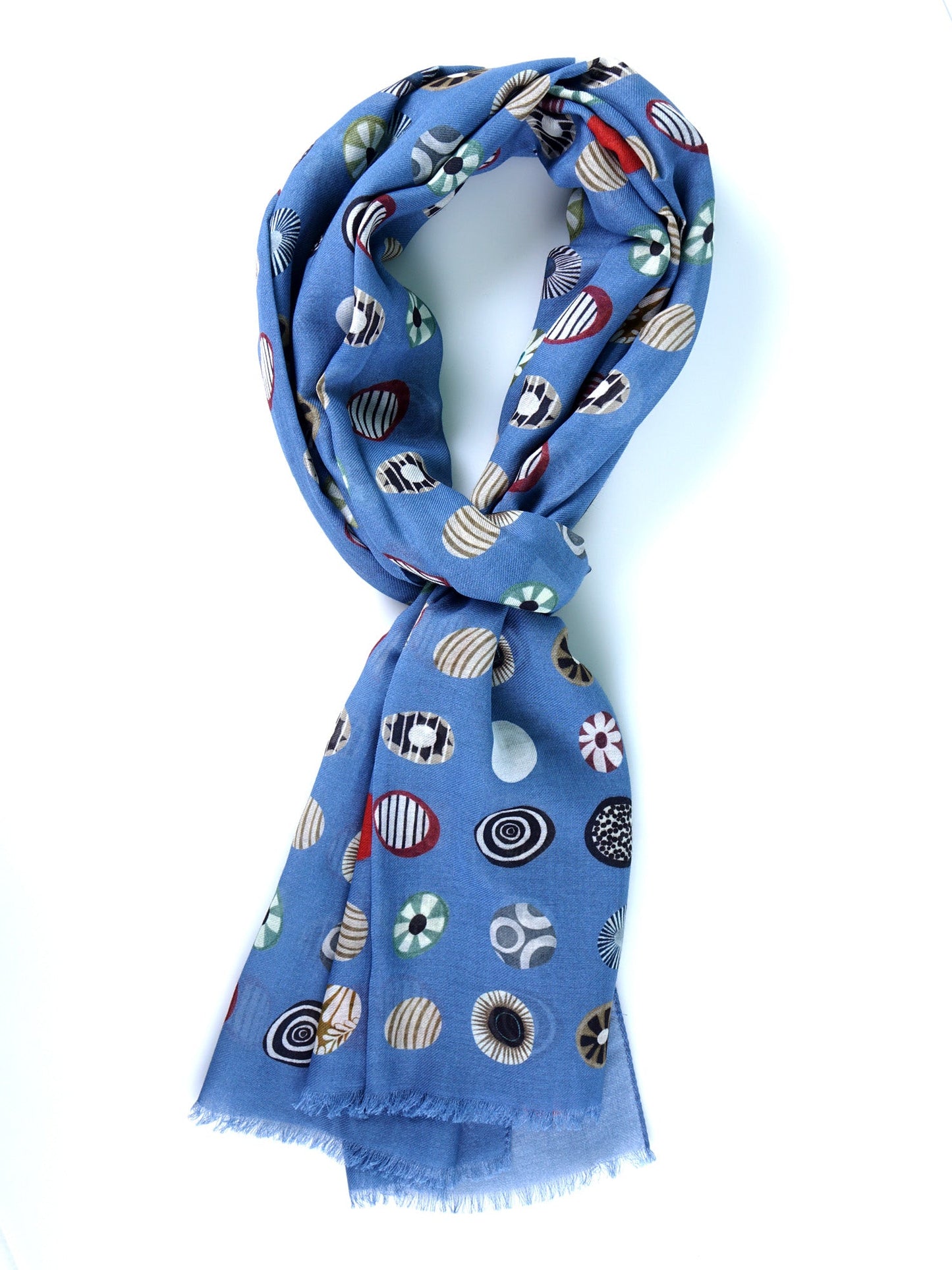 Blue avion cotton scarf FABRIS