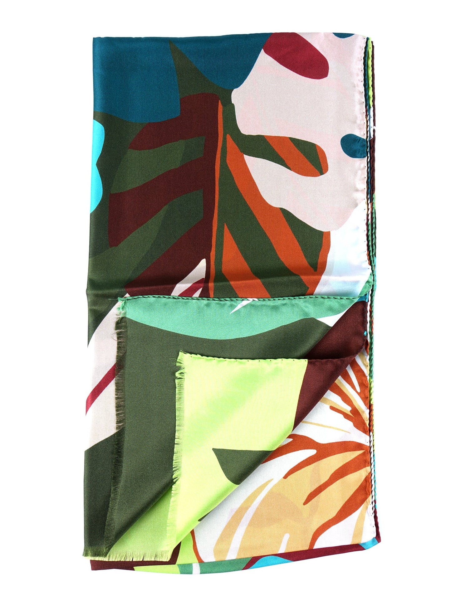 Green Printed Silk Scarf FLESH