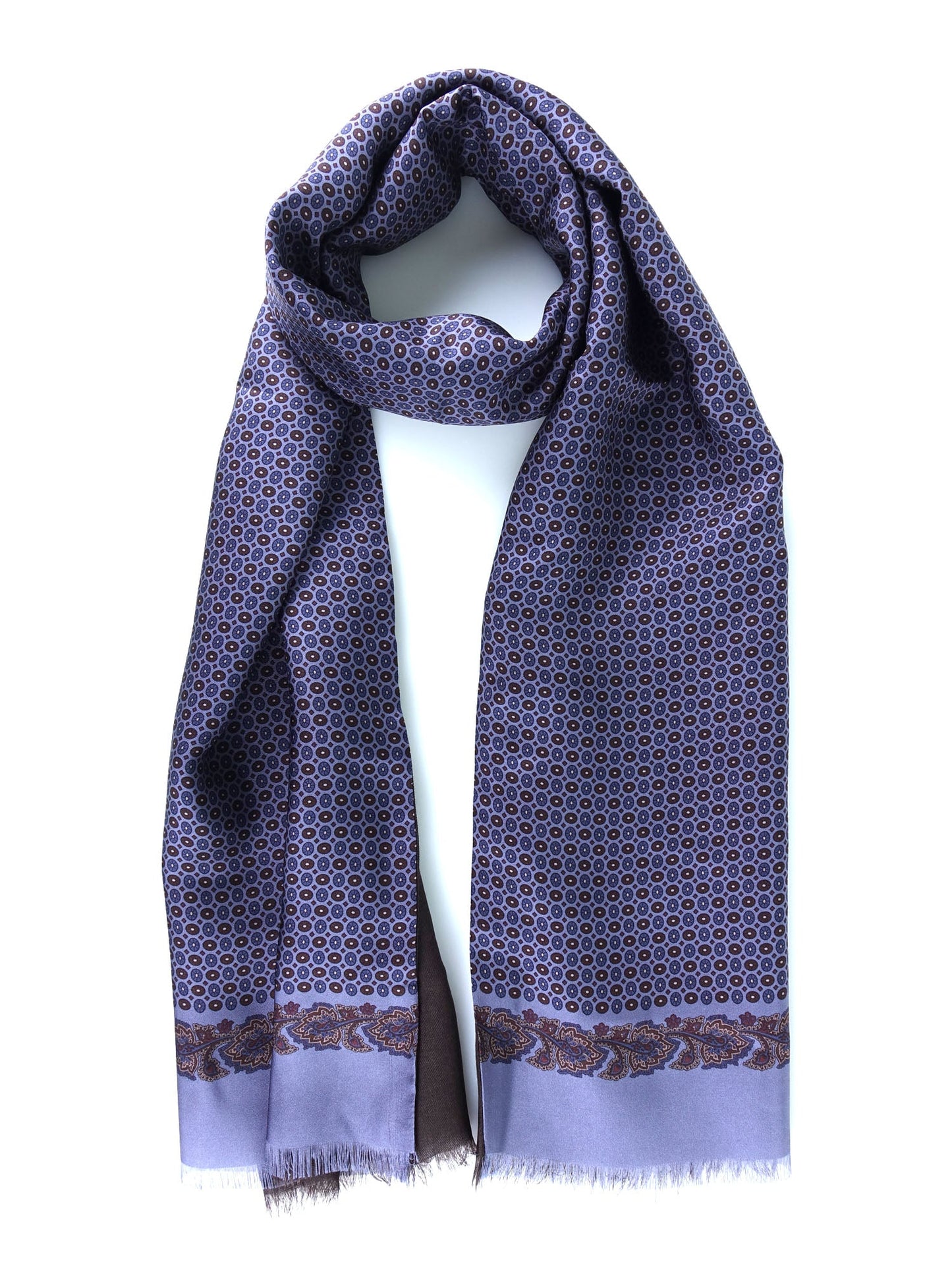 Double-sided Gray Silk/Wool Scarf LINDOR