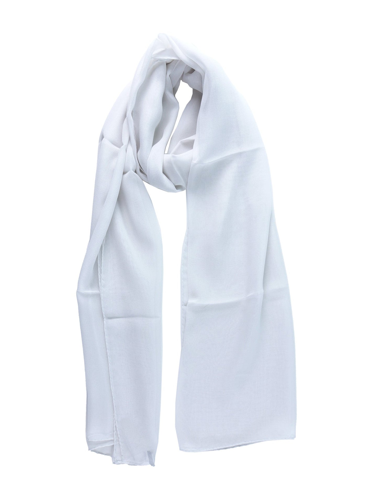 Light Grey Georgette Silk Scarf PERLA