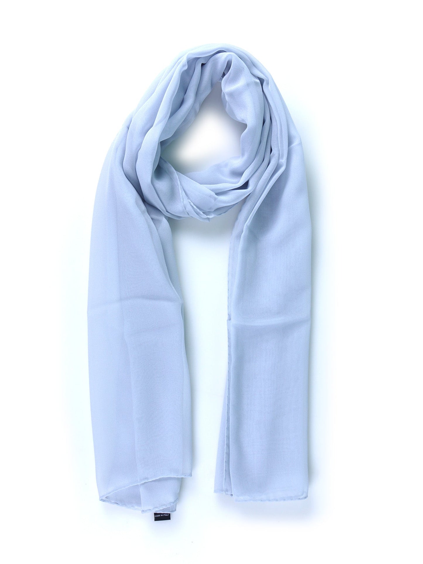 Light blue silk georgette scarf PERLA