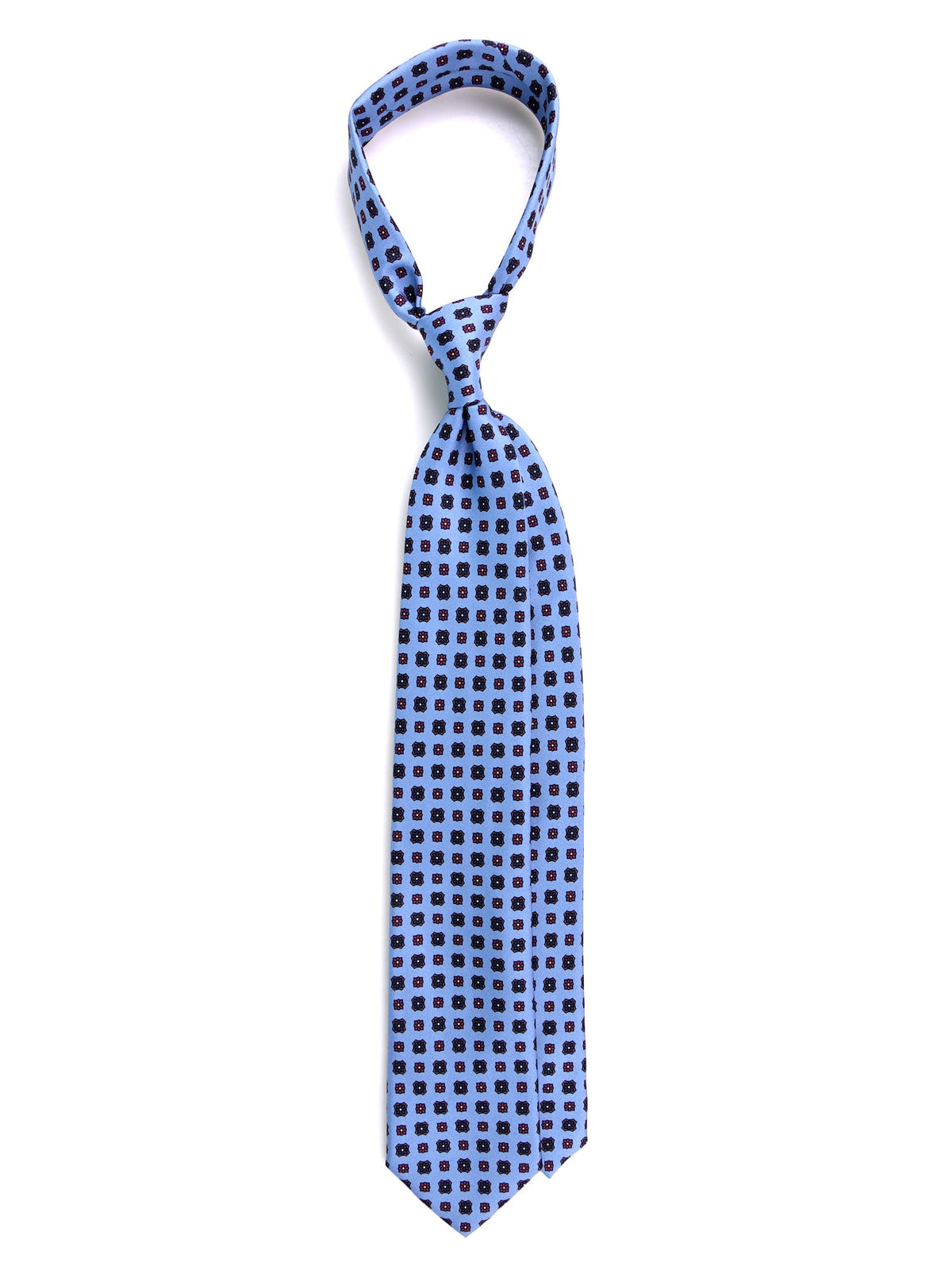 Light Blue SIENA 3-Fold Tie in Printed Silk