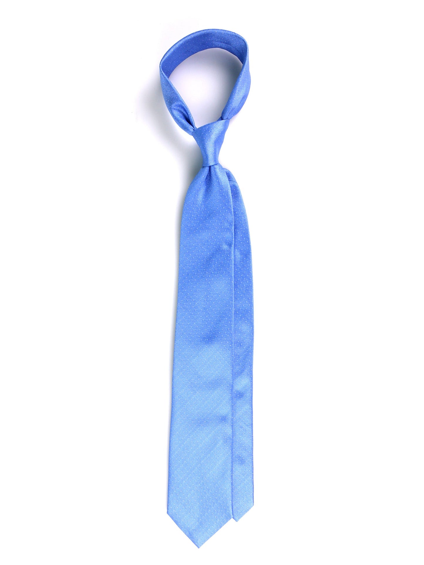 3 Fold SKY light blue woven silk tie
