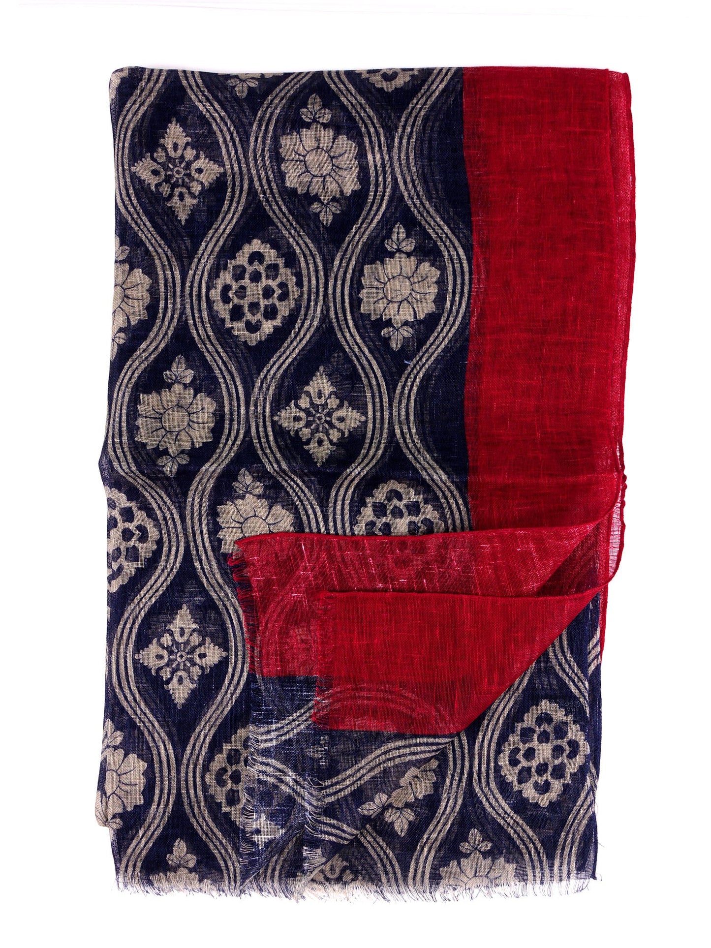 SOFFIO pure linen scarf Blue