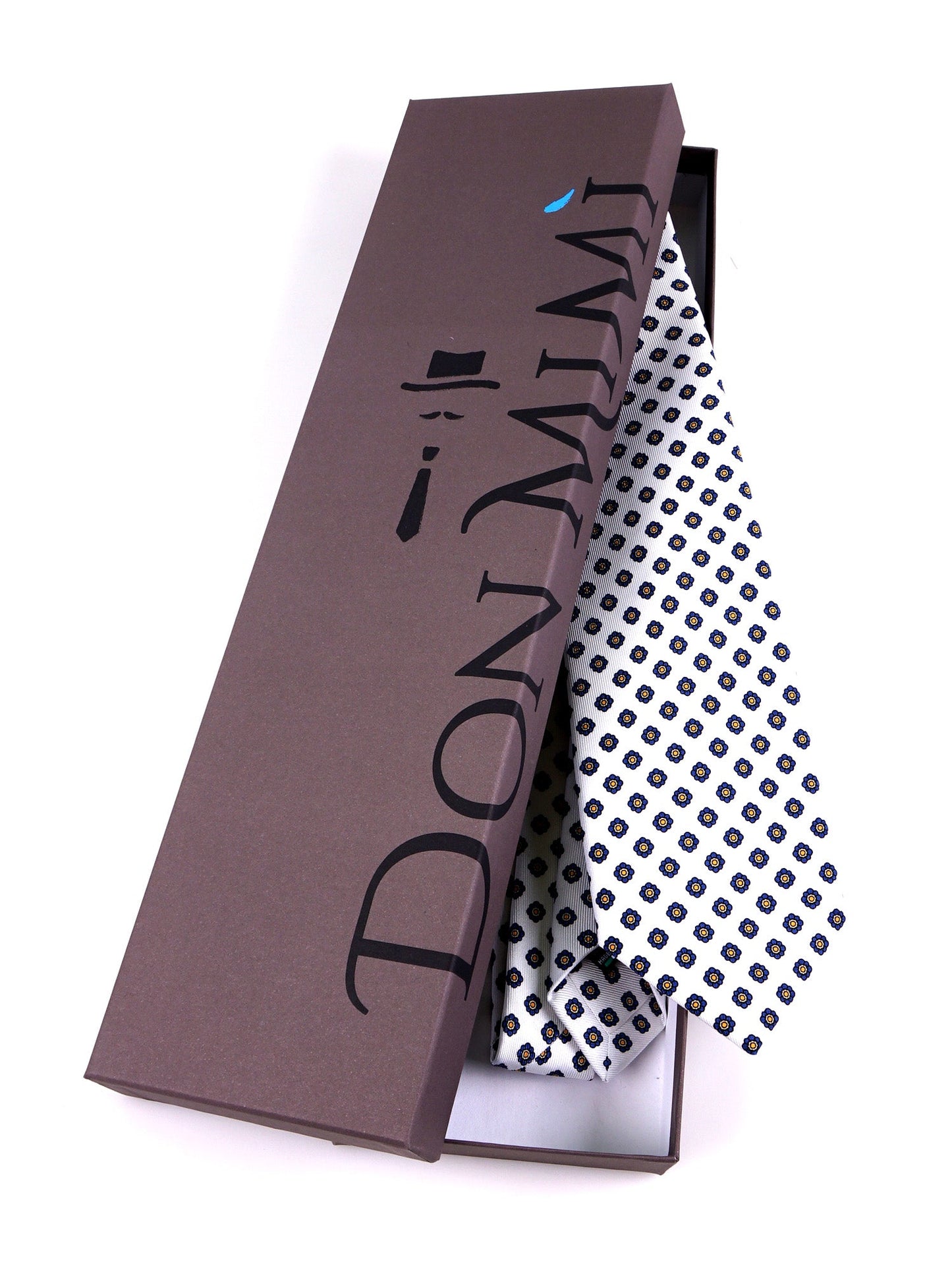 7 Fold SPOT tie English printed silk white