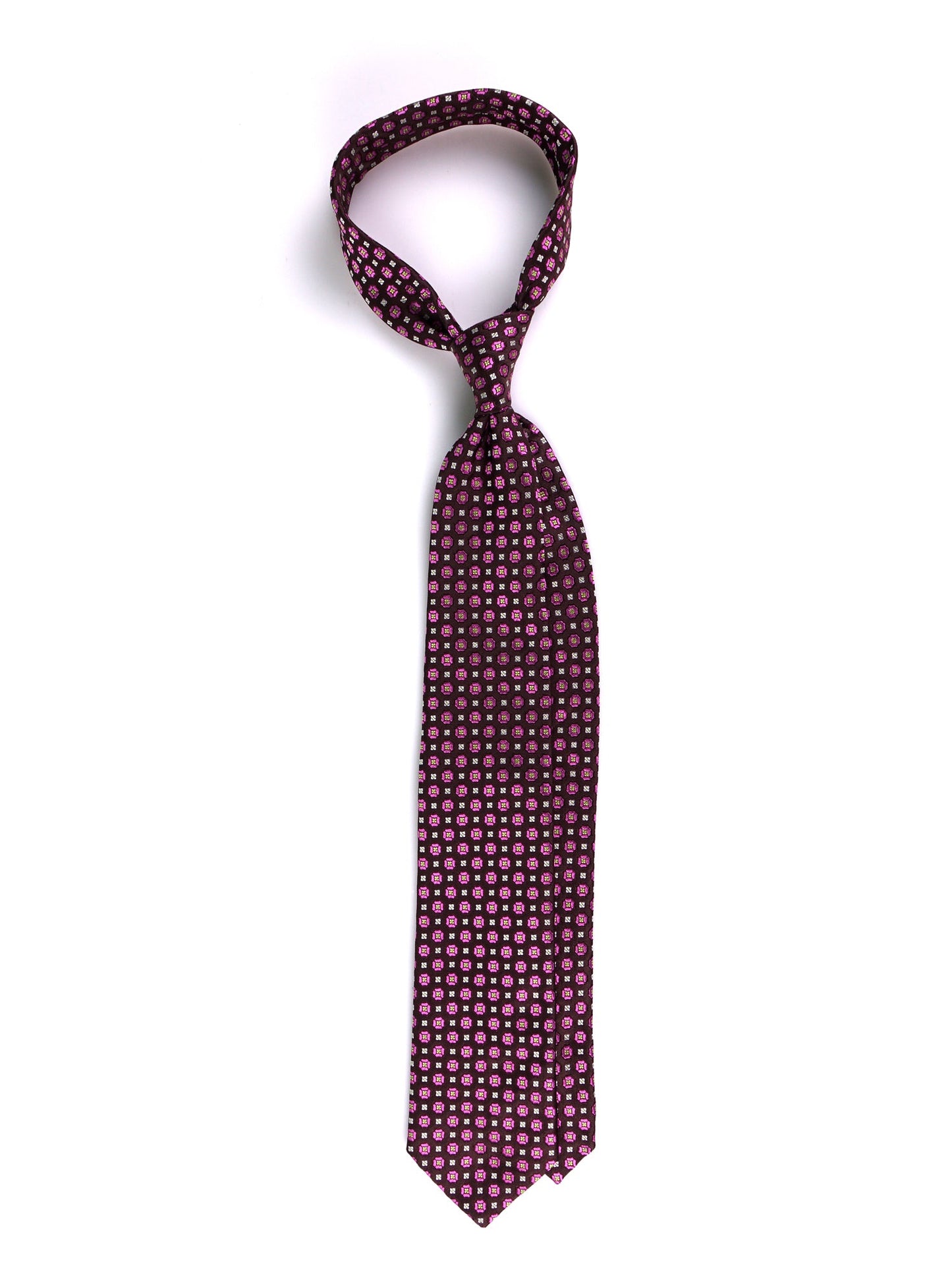 STACEY 3-fold tie in brown woven silk