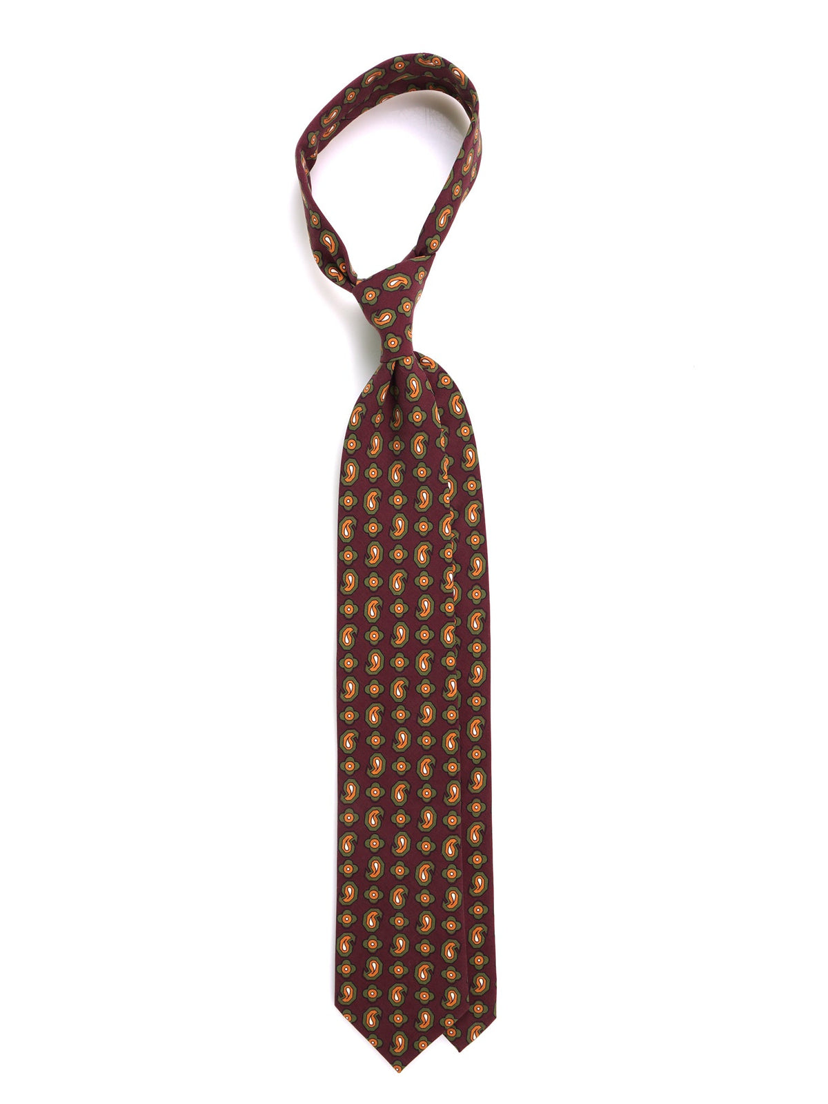 Burgundy 3-fold madder silk tie TOMMY