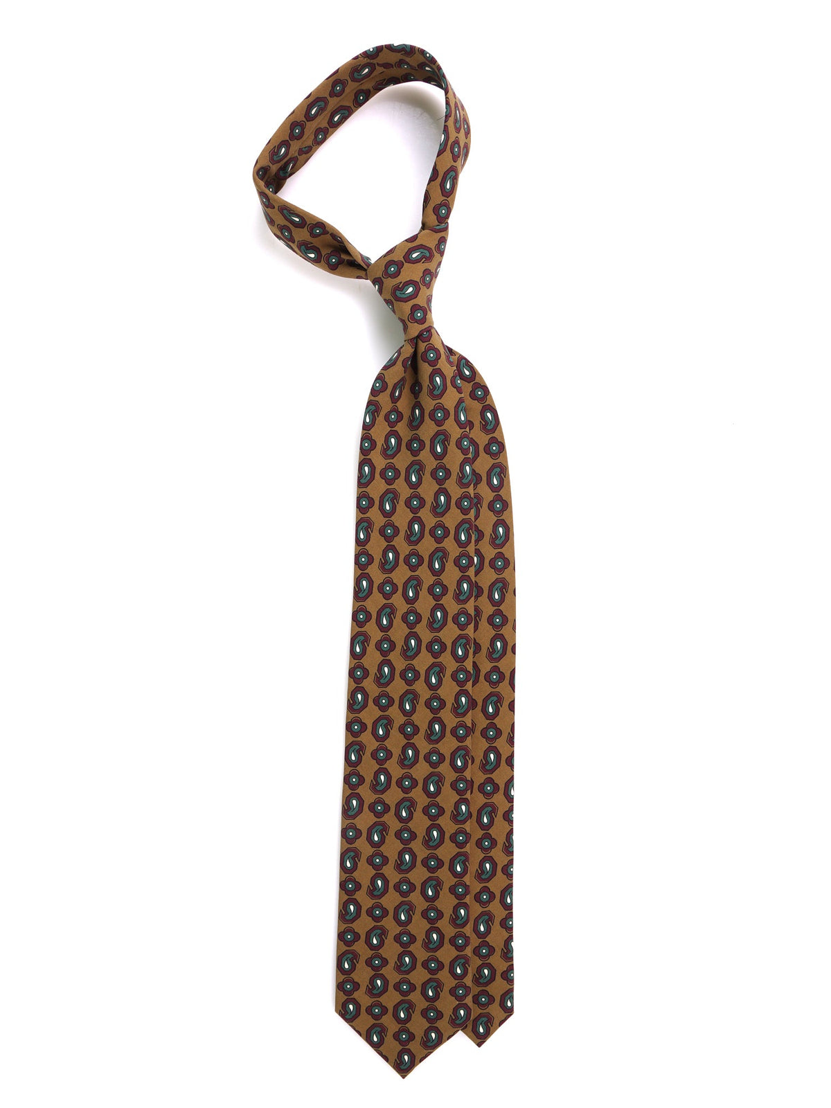Green 3-fold tie in madder silk TOMMY