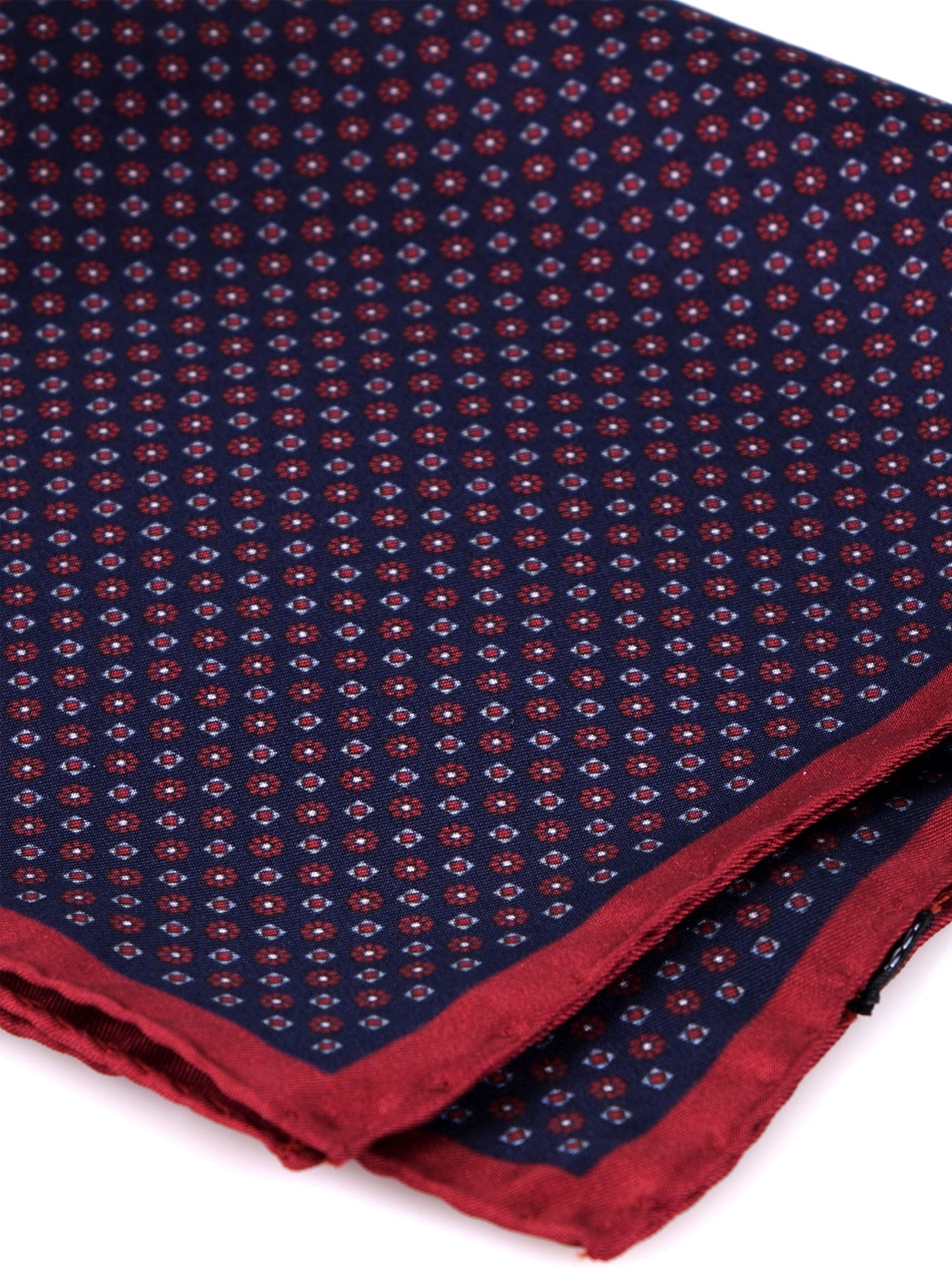 VALERY blue printed silk pocket square