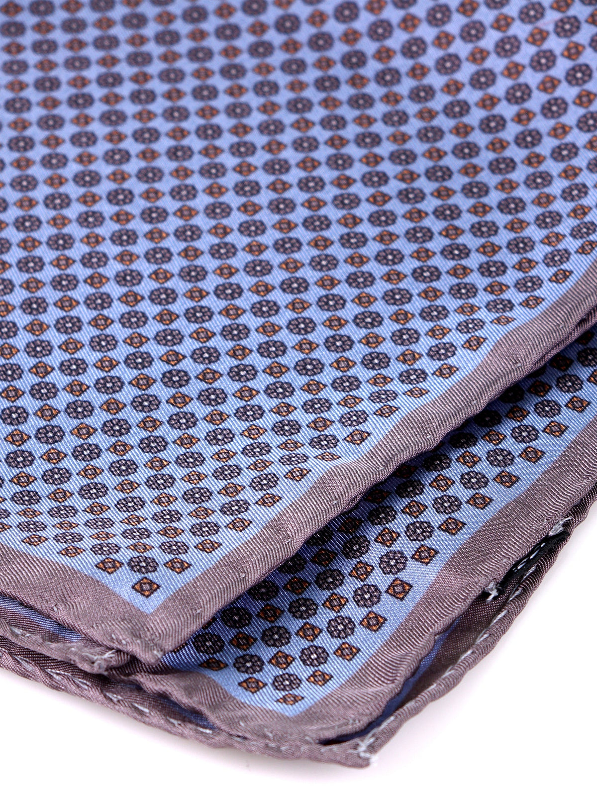 Light blue printed silk pocket square VALERY
