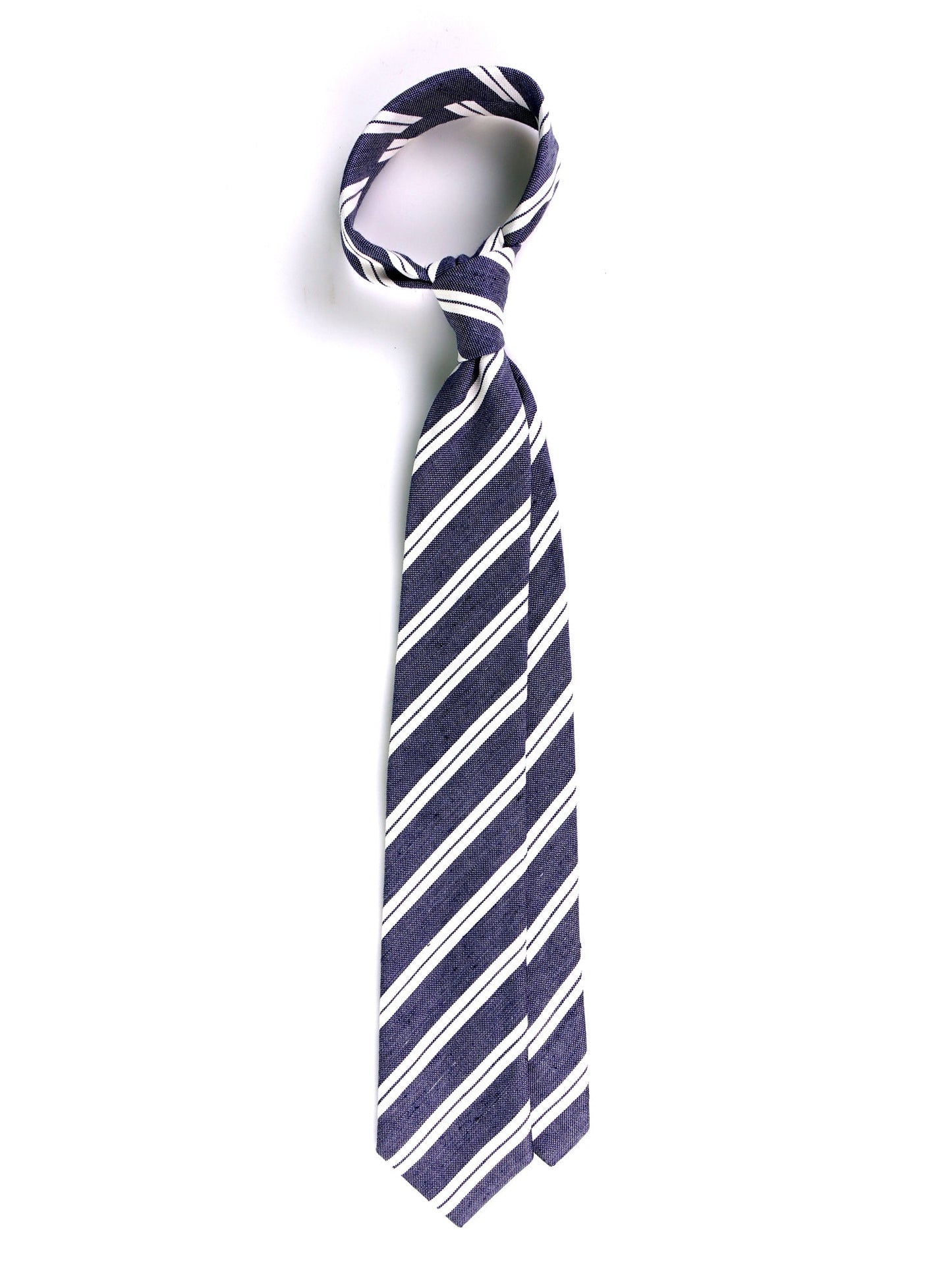 VELA blue 3-fold bourette silk tie