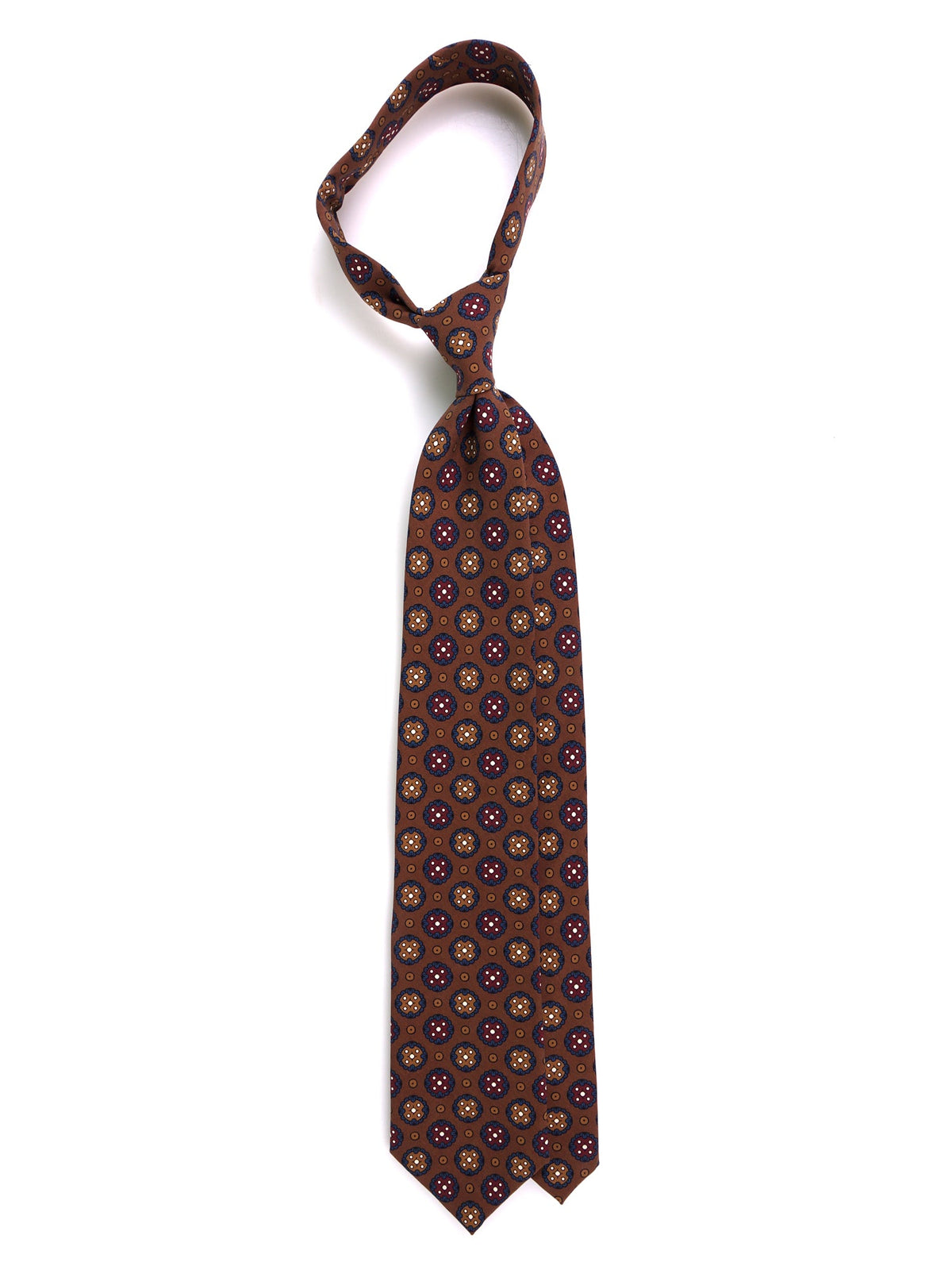VISION 3-fold brown madder silk tie