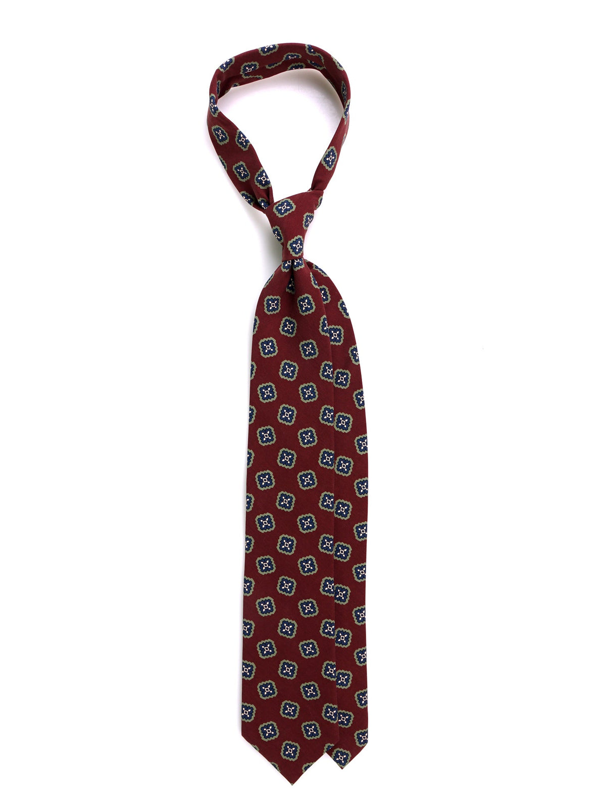 3-fold burgundy madder silk tie ZARD