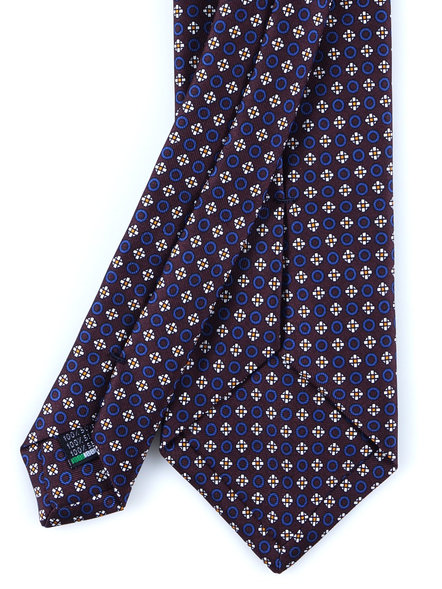 Bordeaux Tie with 3 Folds BEATRYCE in Printed Silk
