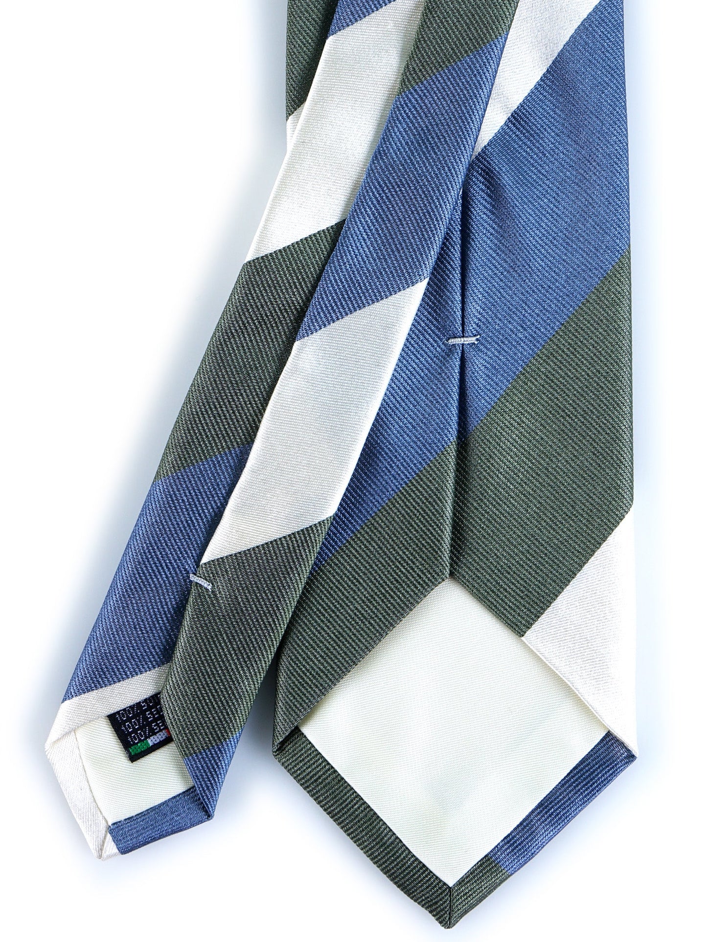 3 Fold Green Silk Woven Tie DINA