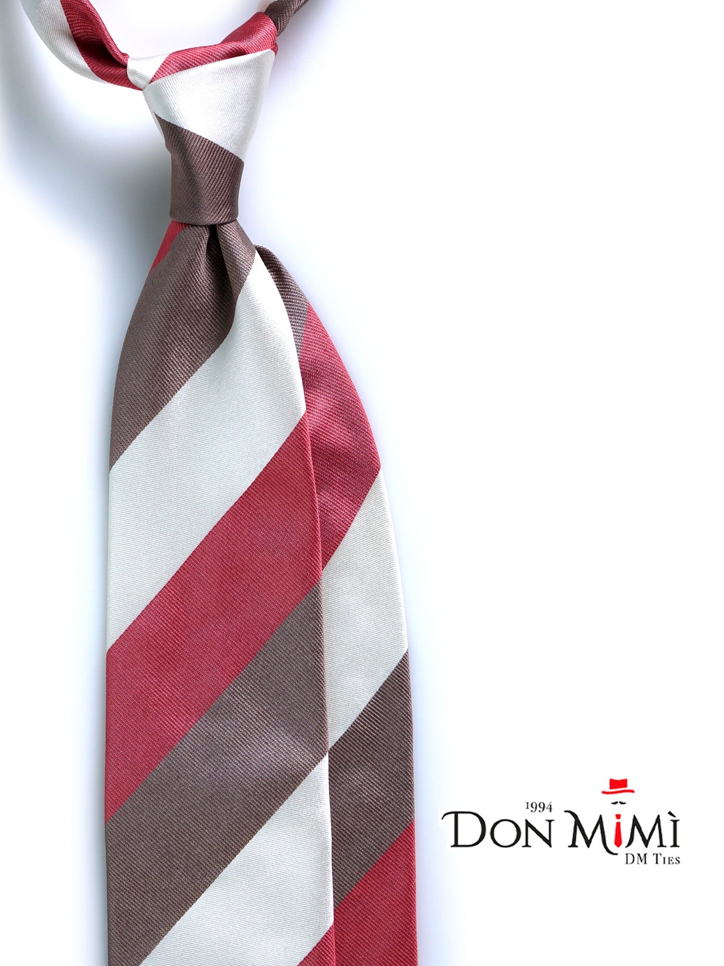 3 Fold Beige Silk Woven Tie DINA