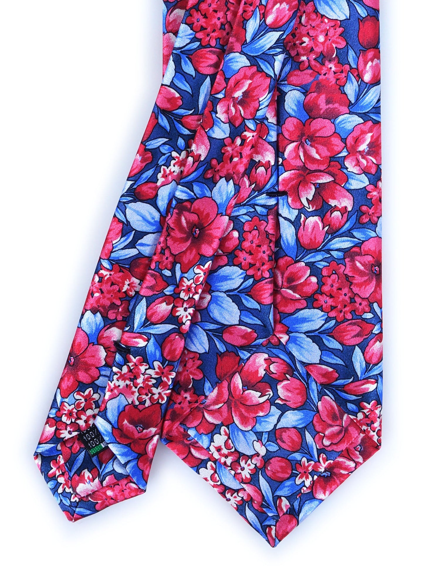 3 Fold red CHARME Silk Satin Printed Tie