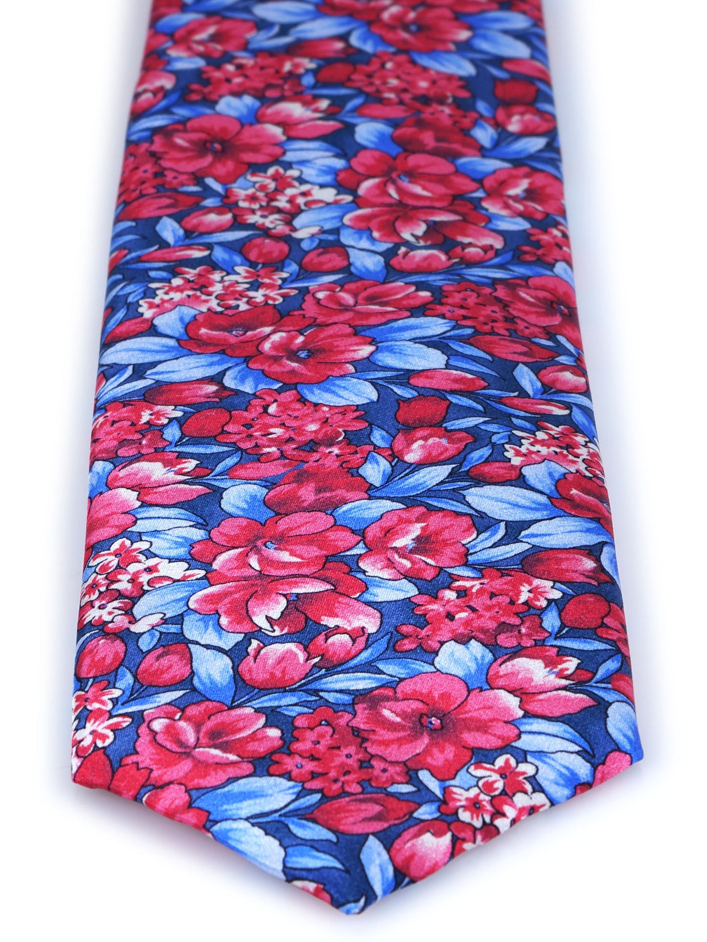 3 Fold red CHARME Silk Satin Printed Tie